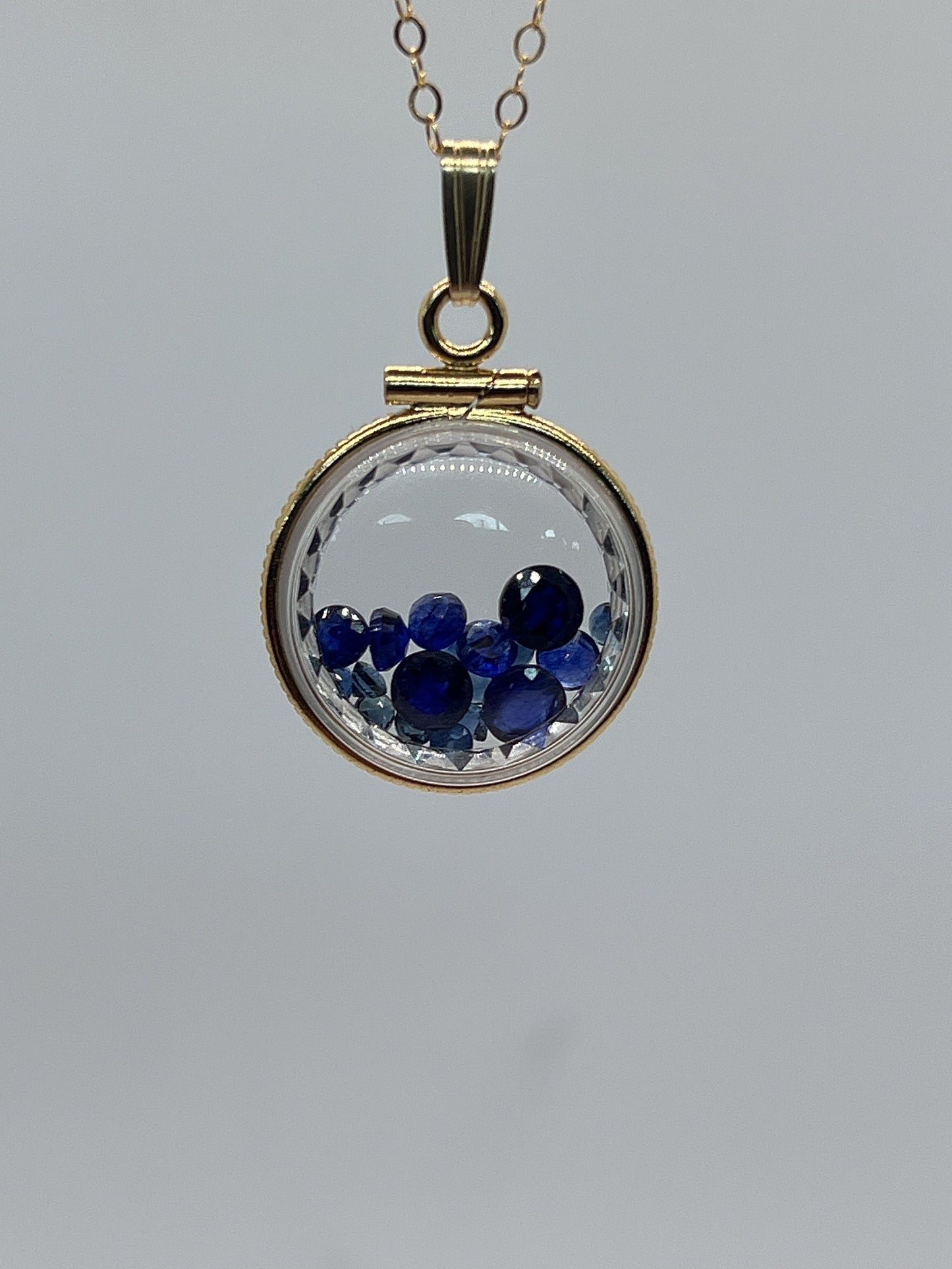 Empty Customizable Dime Sized Diamond edge Handmade 14k Gold Filled Shaker Locket Necklace w/ Free Screwdriver Waiting For small treasure.