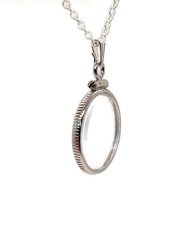 Dime Sized Empty Customizable Handmade Sterling Silver Shaker Locket Necklace w/ Free Screwdriver Waiting For small treasure. Free Gift Box