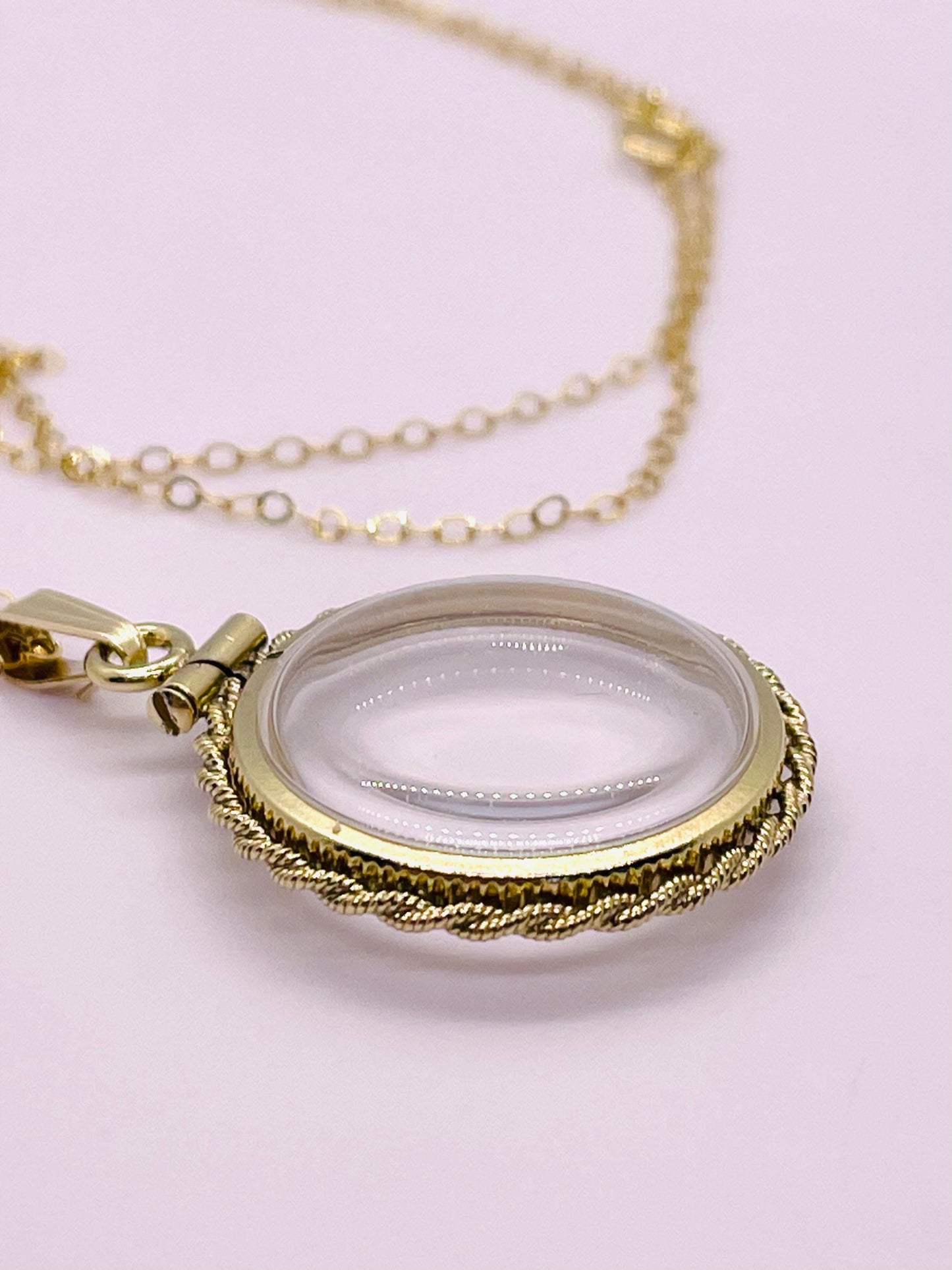 Empty Customizable 20mm Handmade 14k Gold Filled Rope Edge Shaker Locket Necklace w/ Free Screwdriver Waiting For Your Little Treasures