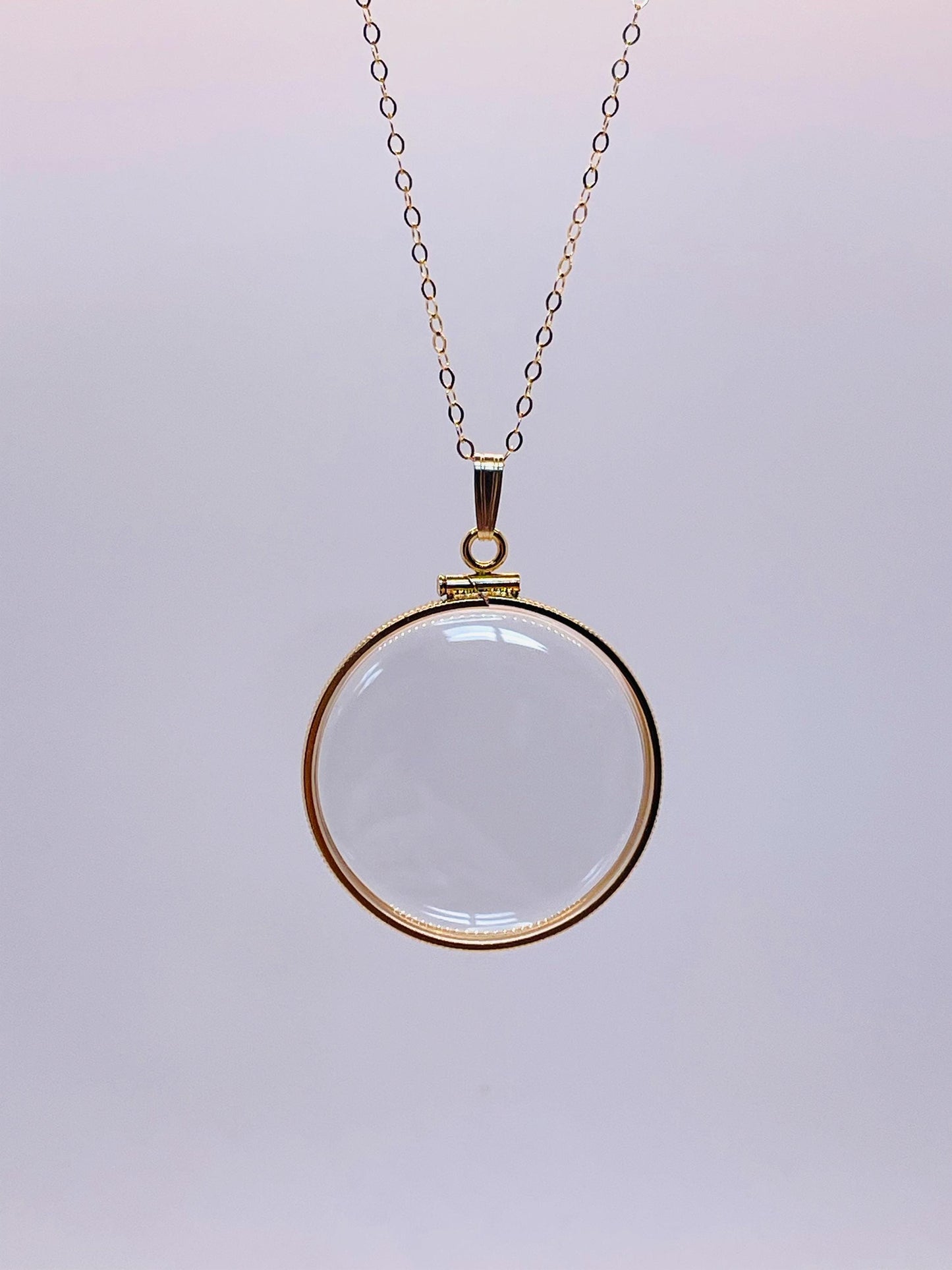 Empty Customizable 32mm Handmade 14k Gold Filled Shaker Locket Necklace w/ Free Screwdriver Waiting For Your Little Treasures