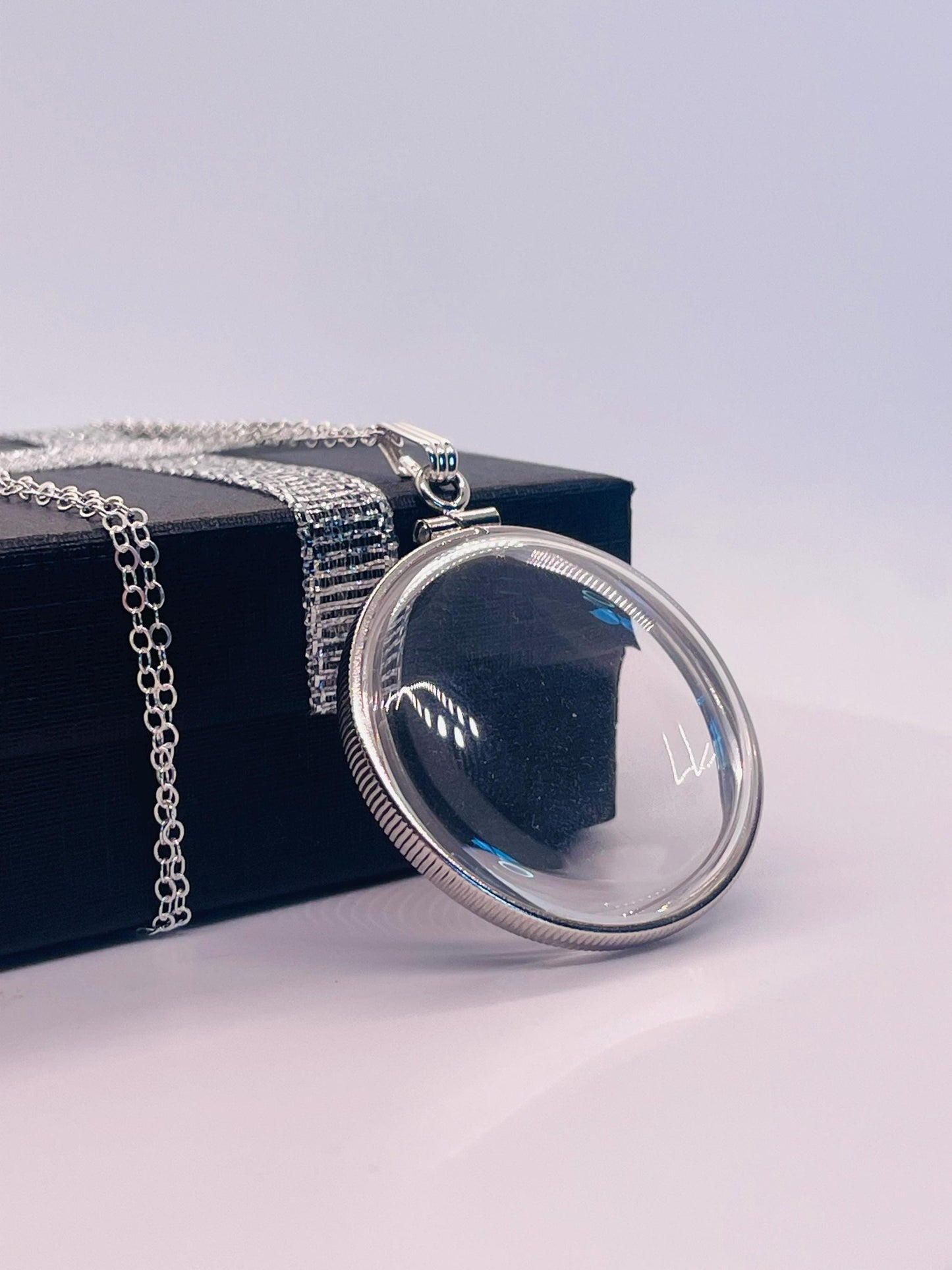 Empty Customizable 34 mm Handmade Sterling Silver Shaker Locket Necklace w/ Free Screwdriver Waiting For Your Little Treasures