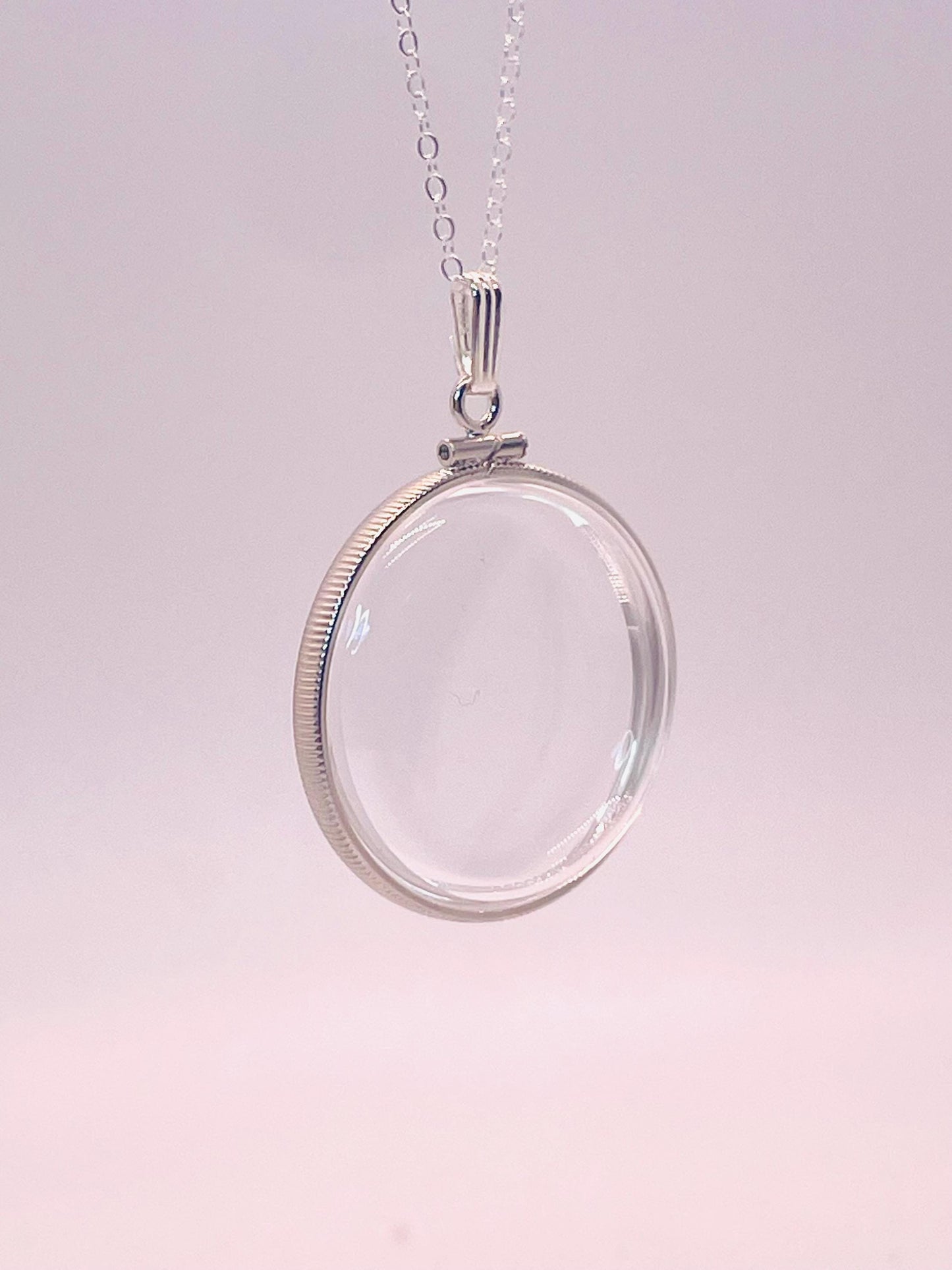 Empty Customizable 34 mm Handmade Sterling Silver Shaker Locket Necklace w/ Free Screwdriver Waiting For Your Little Treasures