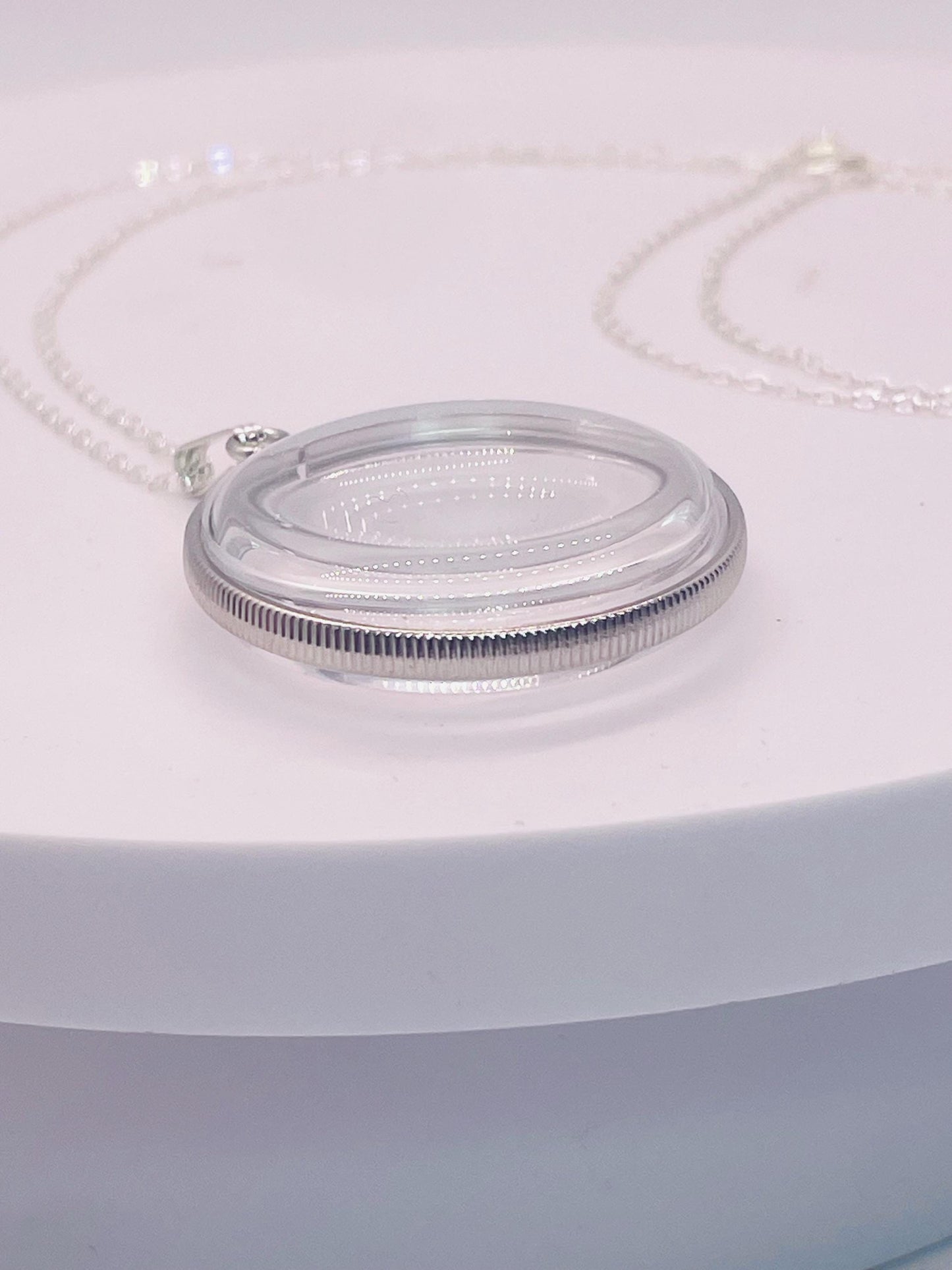 Empty Customizable 34 mm Handmade Sterling Silver Shaker Locket Necklace w/ Free Screwdriver Waiting For Your Little Treasures