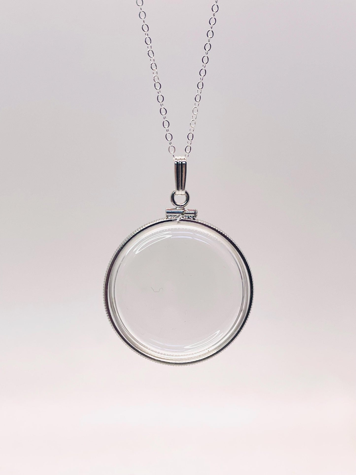 Empty Customizable 34 mm Handmade Sterling Silver Shaker Locket Necklace w/ Free Screwdriver Waiting For Your Little Treasures
