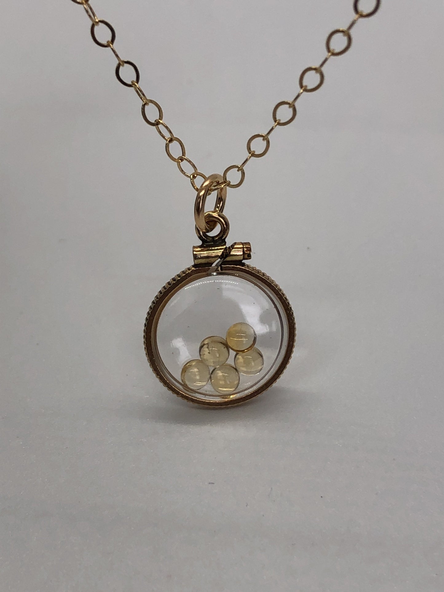 Vintage Brazilian Citrine shaker locket filled with natural cabochons, Nov. Birthstone You can create one for your mom! ask