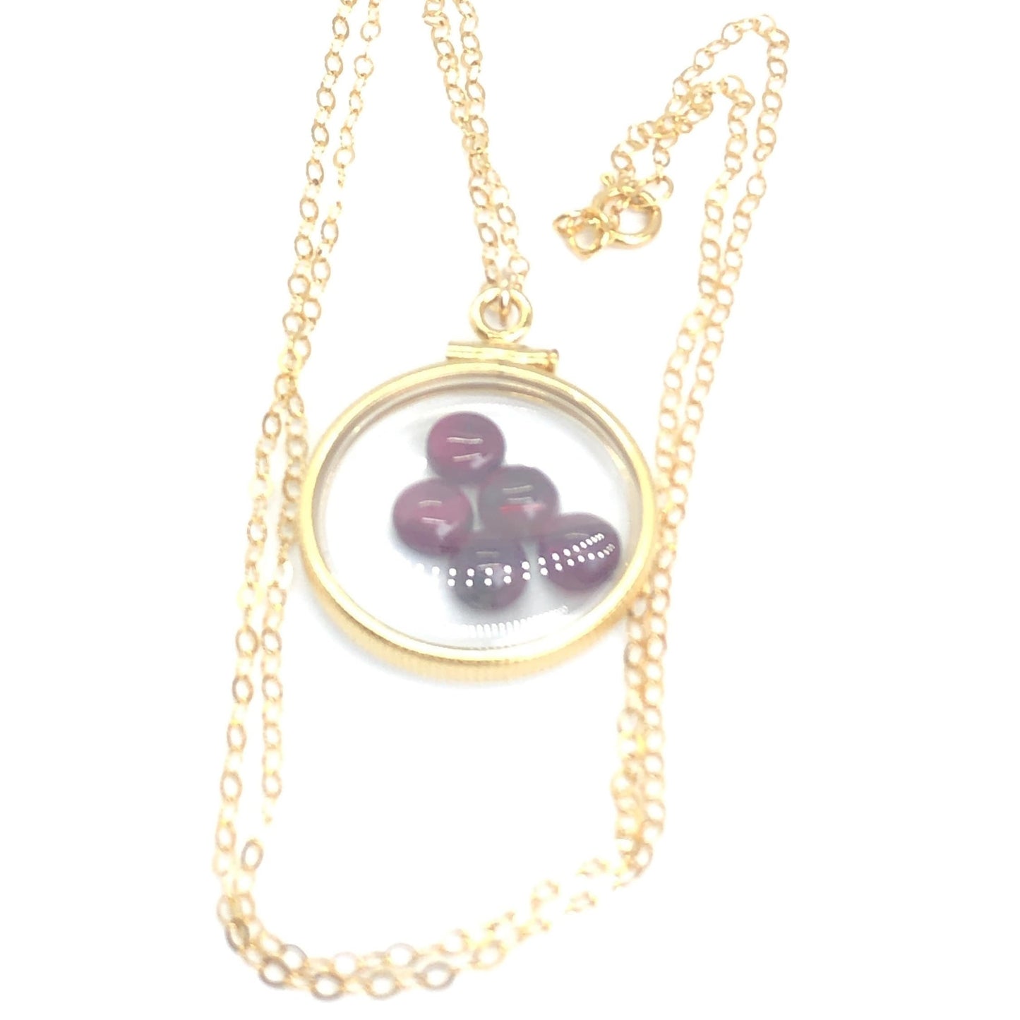 Handmade Red Garnet Shaker Locket,14k gold filled shaker w/ 3.98 CTW natural gems, January birthstone customize one for your mom? ask me how