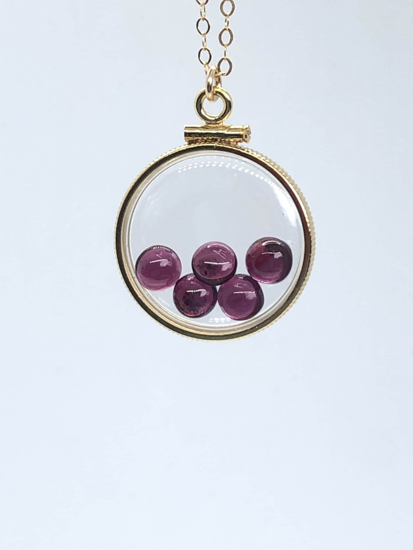 Handmade Red Garnet Shaker Locket,14k gold filled shaker w/ 3.98 CTW natural gems, January birthstone customize one for your mom? ask me how