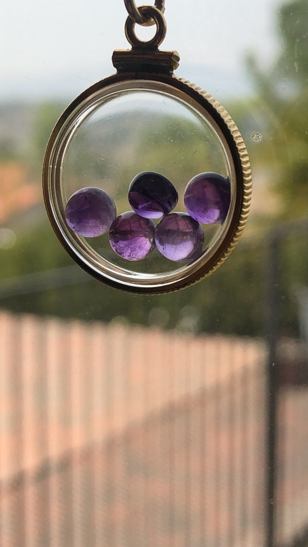 Vintage Amethyst Shaker Locket, gold filled with natural gems, handmade, new old stock 50 years old, customize one for Mother's Day just ask
