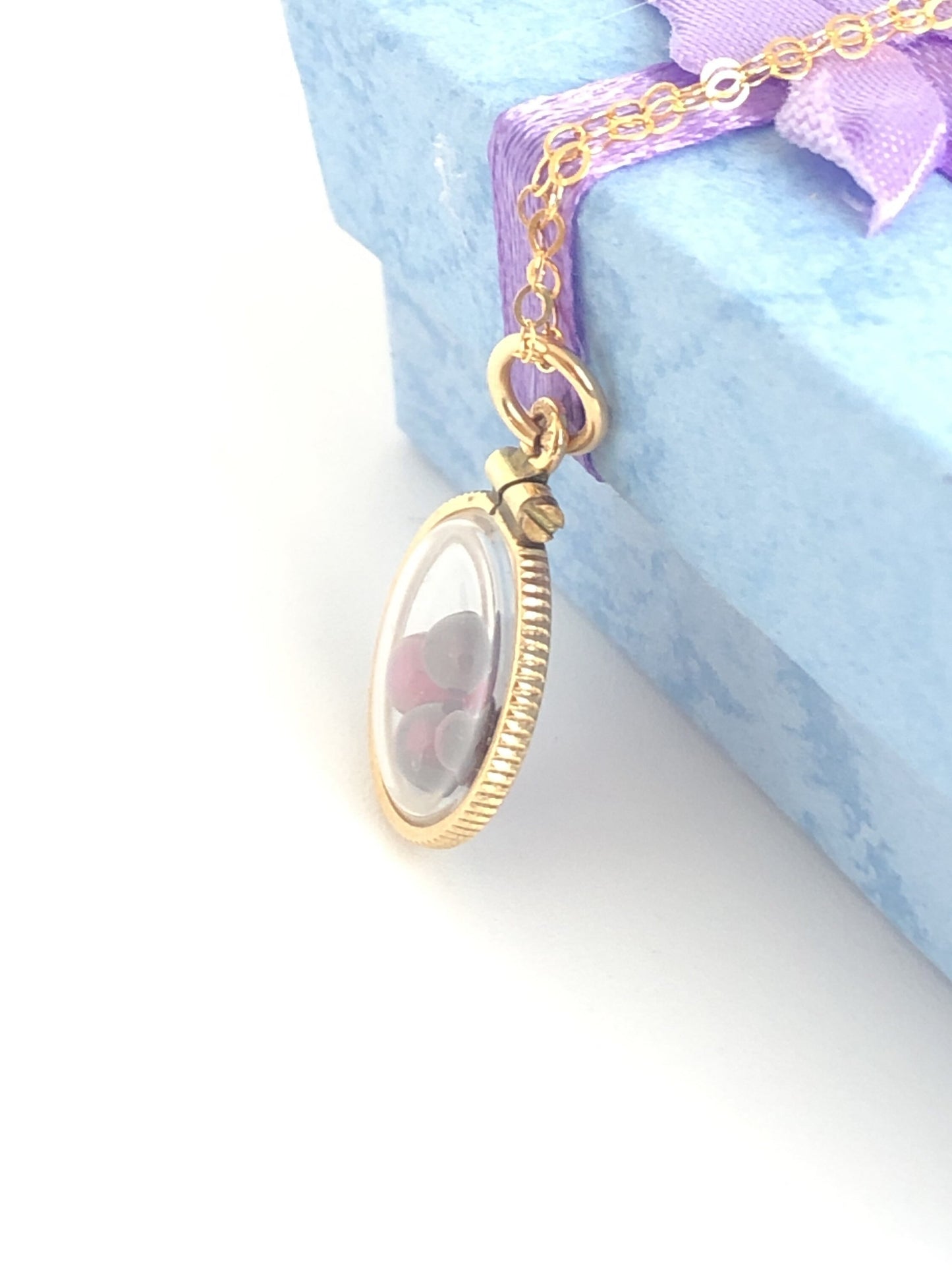 Vintage Garnet Shaker Locket  12k gold w/ 1.6 CTW beautiful gems, January birthstone New Old Stock, 50 year old lockets limited supply