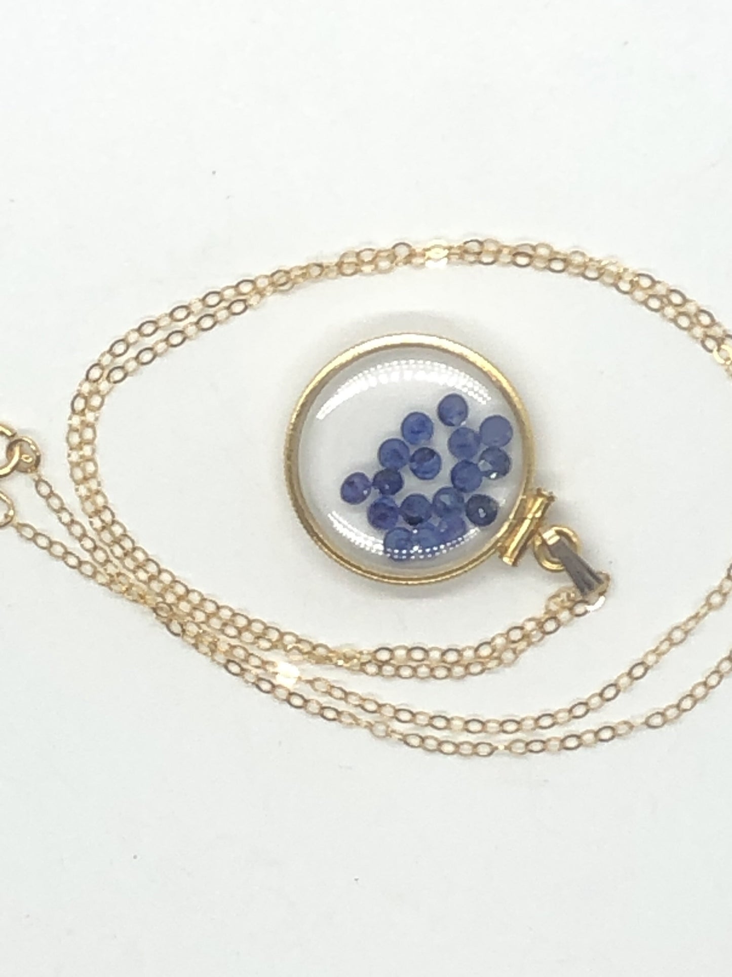 Handmade Sapphire Shaker Locket 14k GF or Silver filled w/ beautiful September Birthstone, you can custom create a locket for Mother’s day