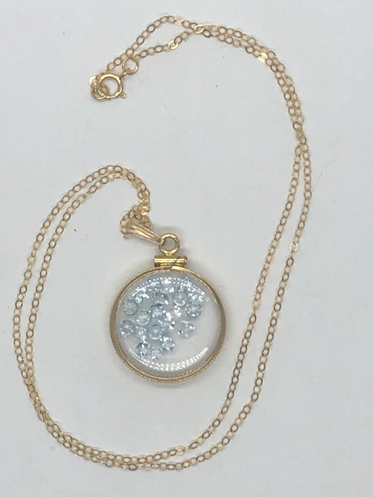 Handmade Topaz  Shaker Locket 14k gold filled or Silver with beautiful November Birthstone, 2.0 TCW