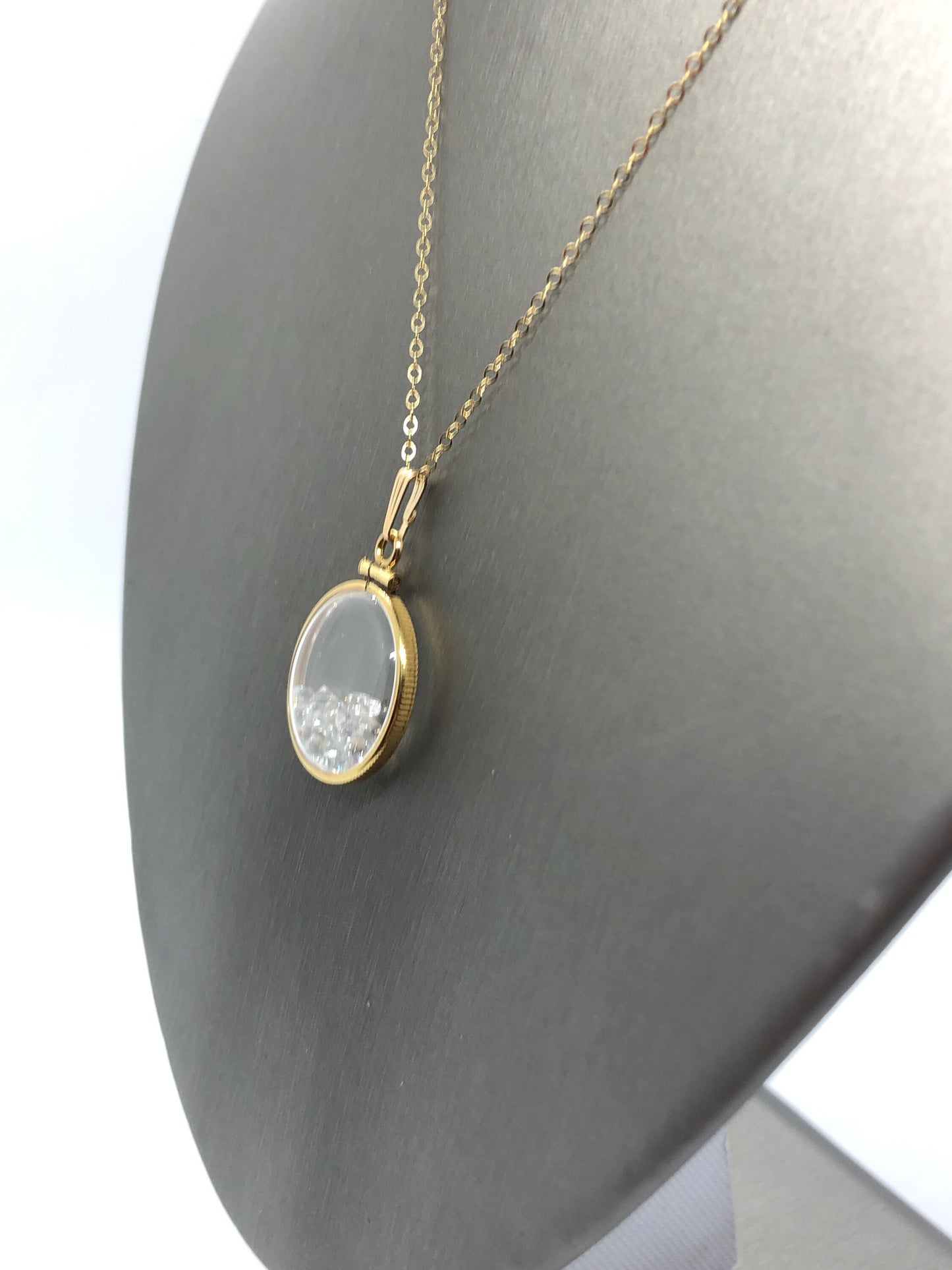 Vintage White Topaz Shaker Locket 12k gold filled w/beautiful April Birthstone, New Old Stock, You can custom create one for Mother’s day