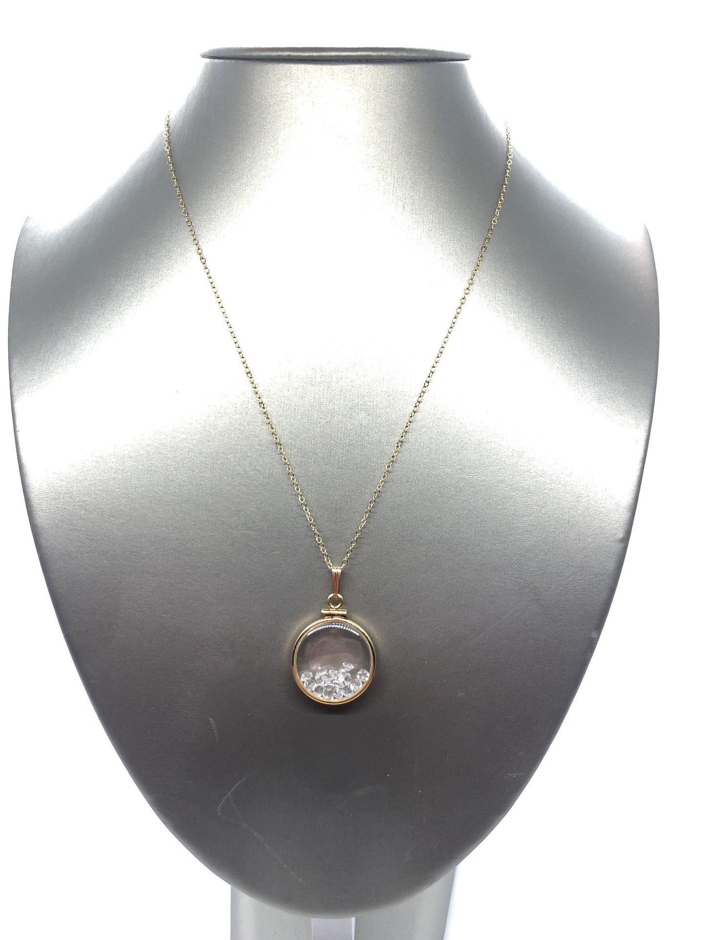 Vintage White Topaz Shaker Locket 12k gold filled w/beautiful April Birthstone, New Old Stock, You can custom create one for Mother’s day