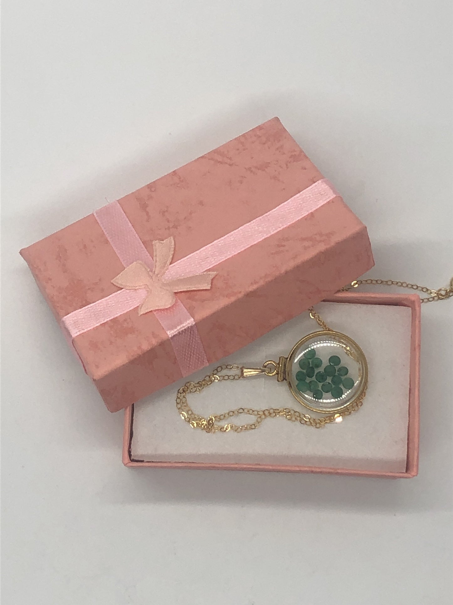 Vintage Emerald shaker Locket 14k gold filled, 50 year old New Stock,  20mm or 15 mm Customize one for your Mother's Day