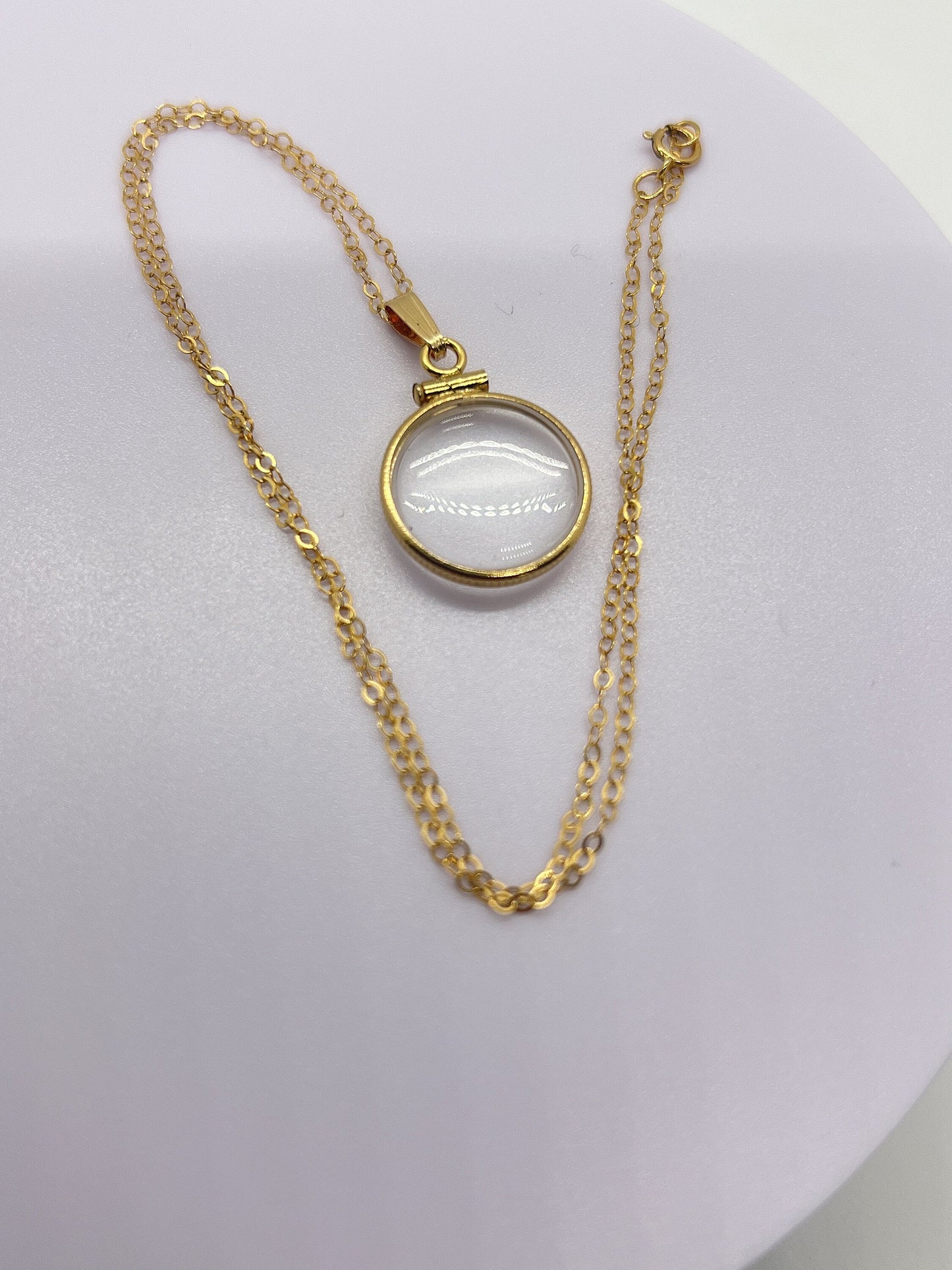 Solid 14k gold Empty 16.5mm  Handmade pet memorial fur or hair Locket w/ FREE  small  SCREW DRIVER dog or cat fur keepsake.