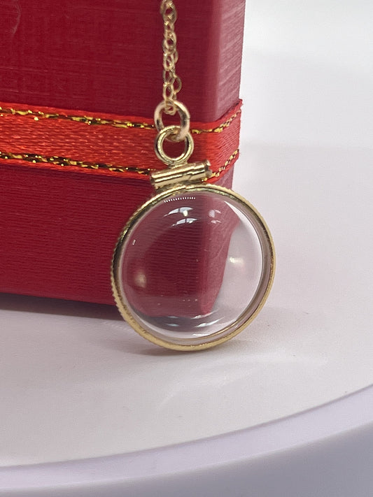 Solid 14k gold Empty 16.5mm  Handmade shaker Locket w/ FREE  small  SCREW DRIVER waiting for your little treasures, with chain