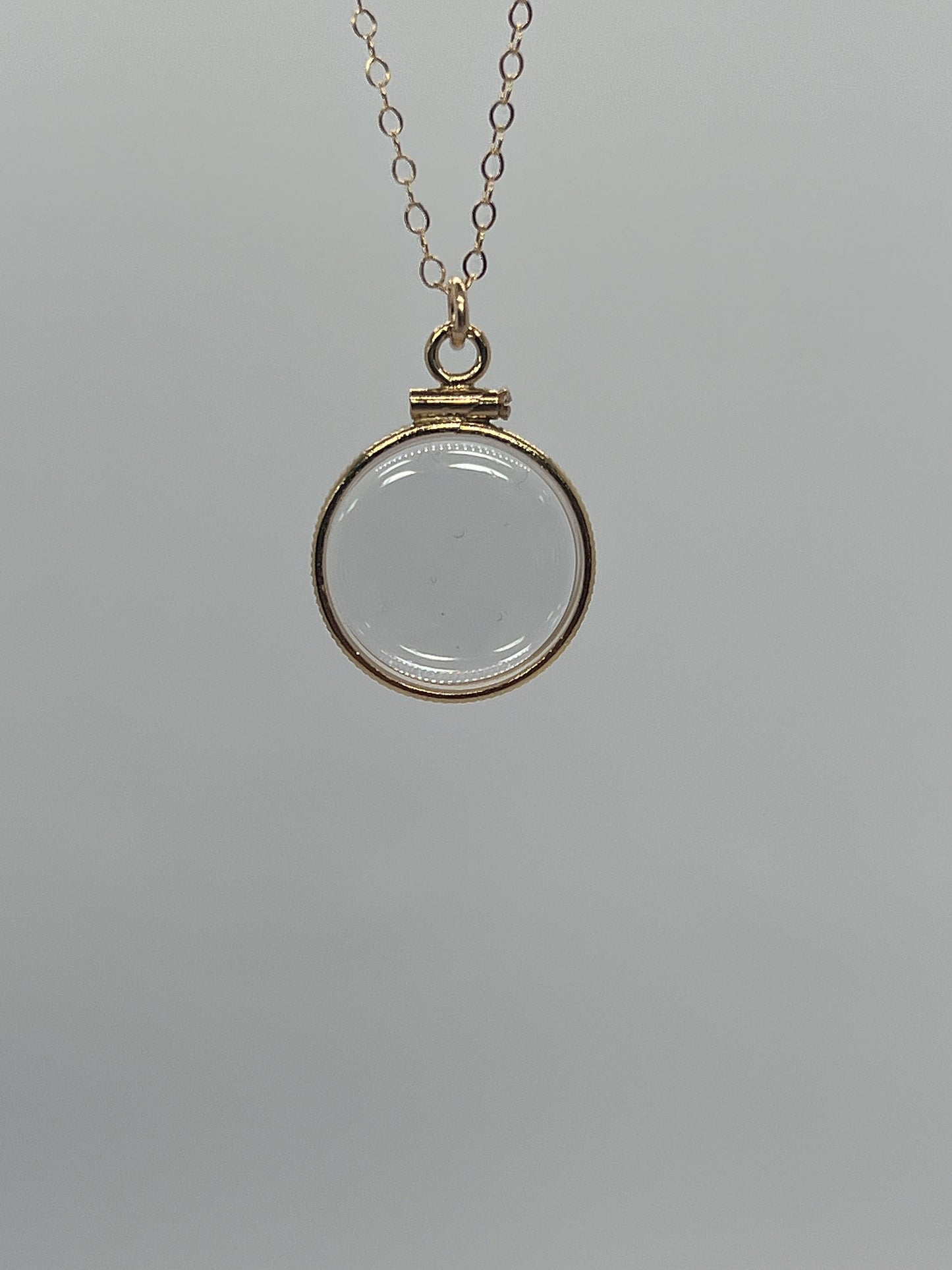 Solid 14k gold Empty 16.5mm  Handmade shaker Locket w/ FREE  small  SCREW DRIVER waiting for your little treasures, with chain