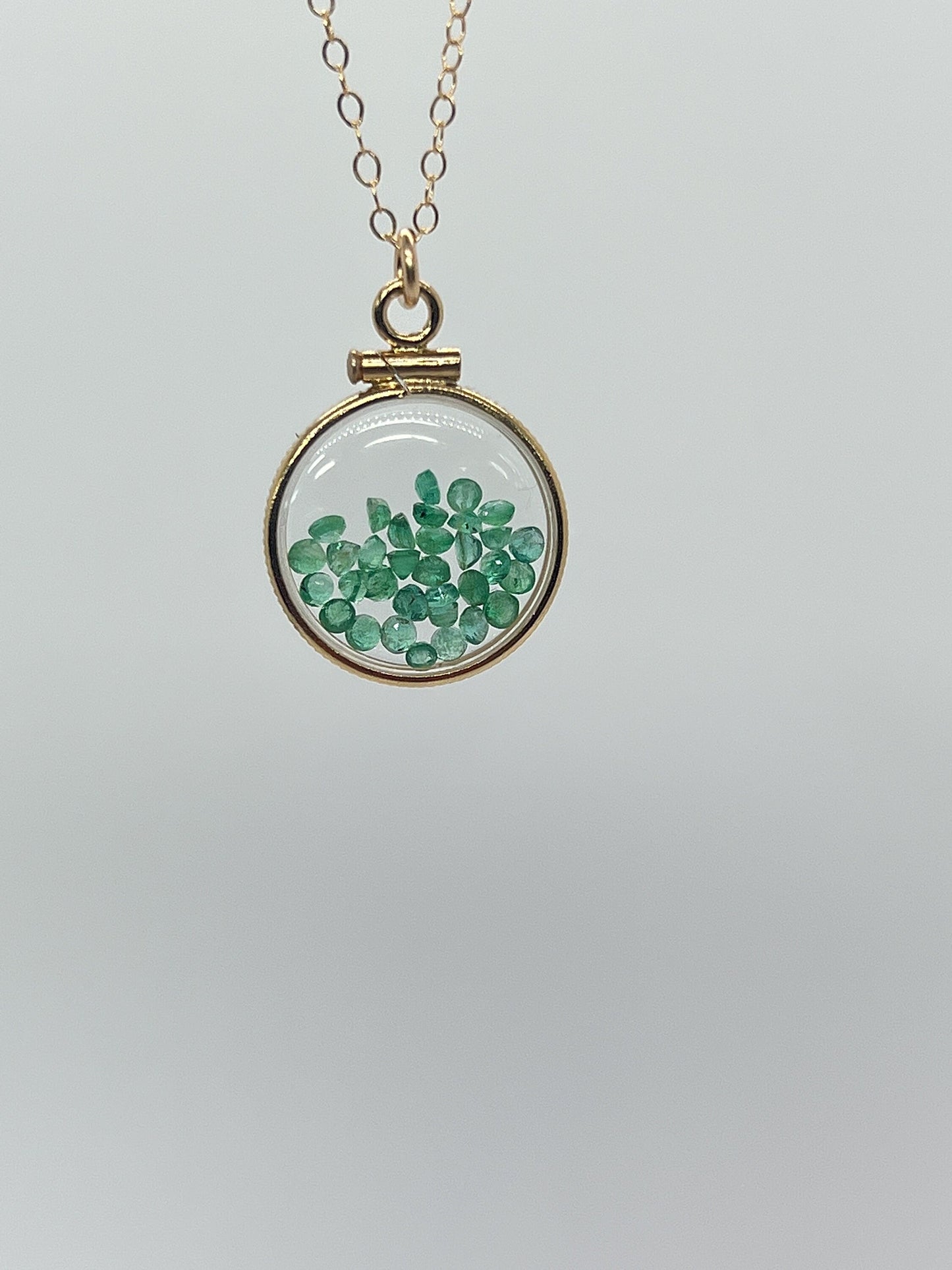 Solid 14k gold Empty 16.5mm  Handmade shaker Locket w/ FREE  small  SCREW DRIVER waiting for your little treasures, with chain