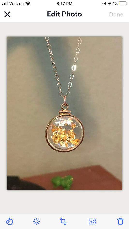 Vintage 12k gold filled locket with 23k gold inside hand made necklace