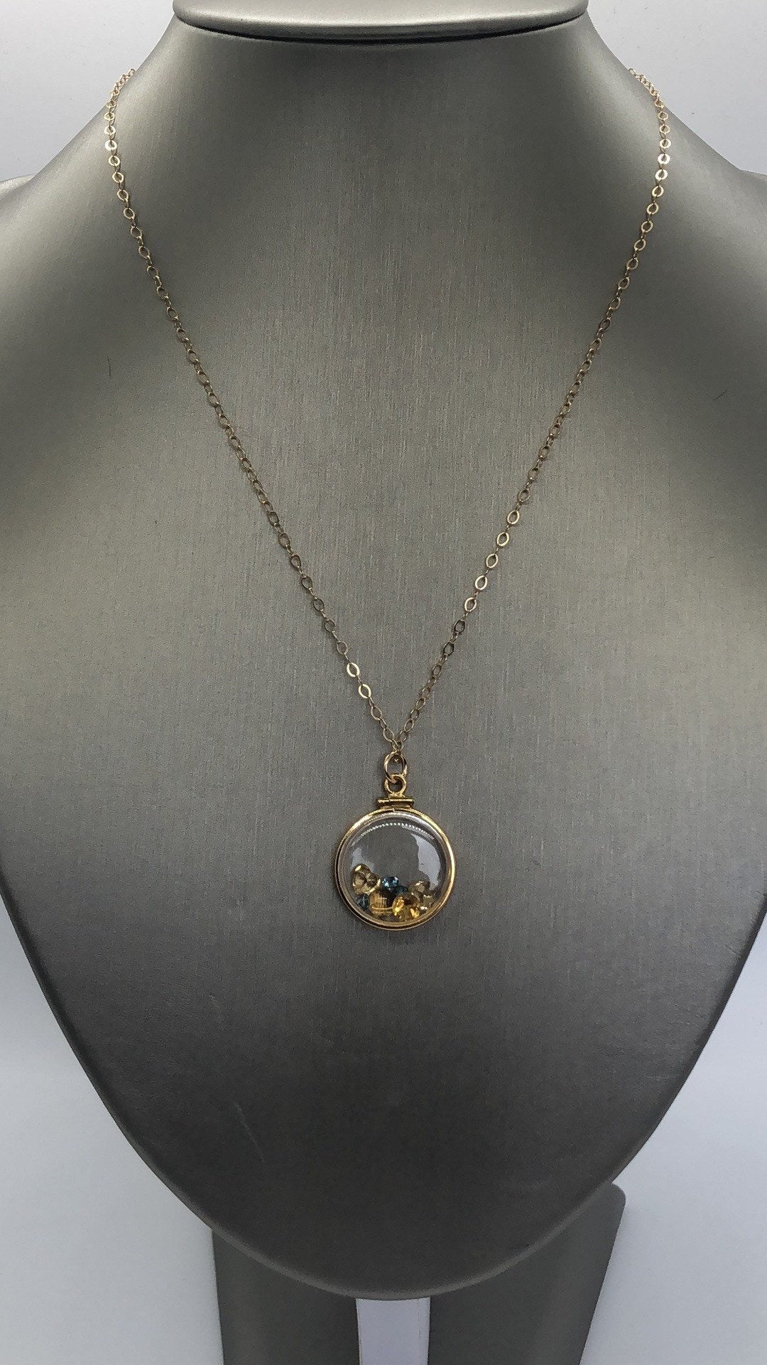 Vintage citrine & topaz Shaker locket, 12k gold filled w/ beautiful mix of November Birthstones NEW old stock, Make 1 for your MOM, ask