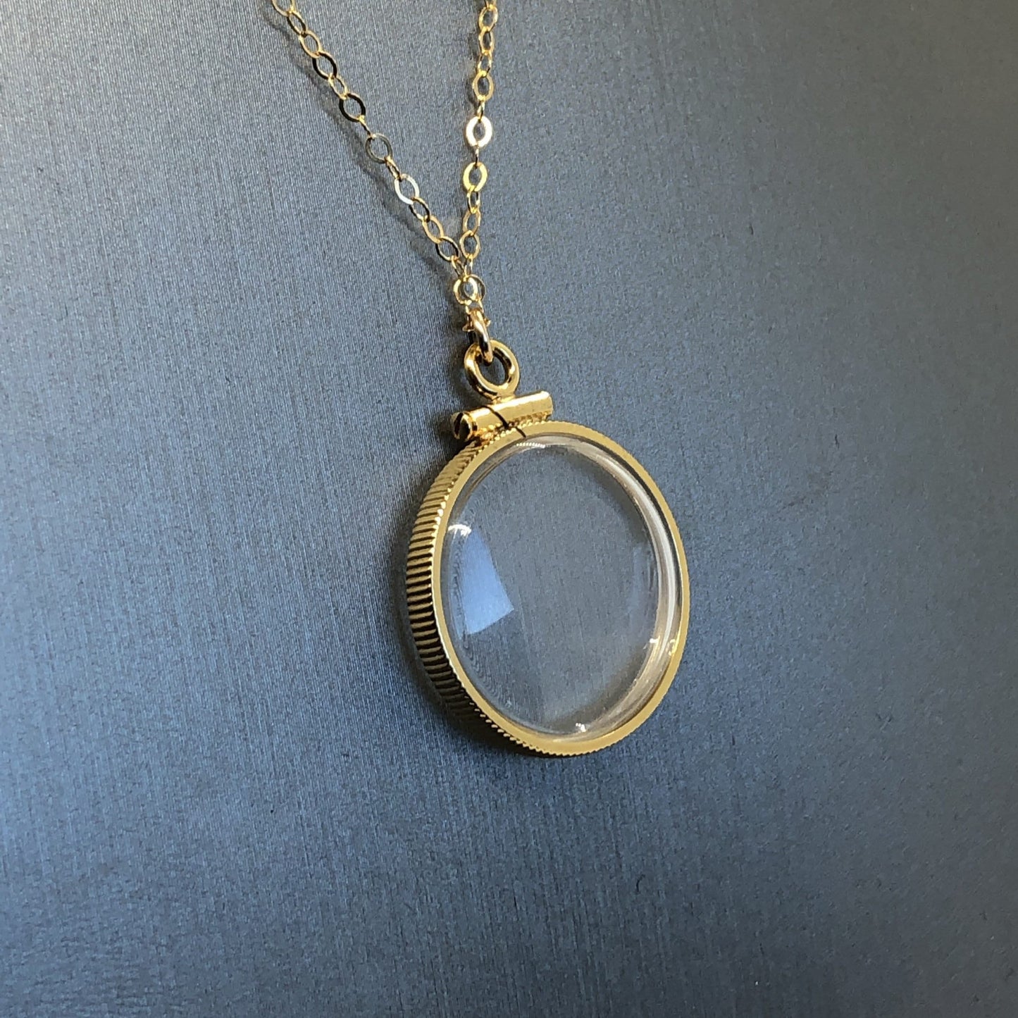 Empty Customizable  20mm Handmade 14k Gold Filled Shaker Locket Necklace w/ Free Screwdriver Waiting For Your Little Treasures, Gemstones