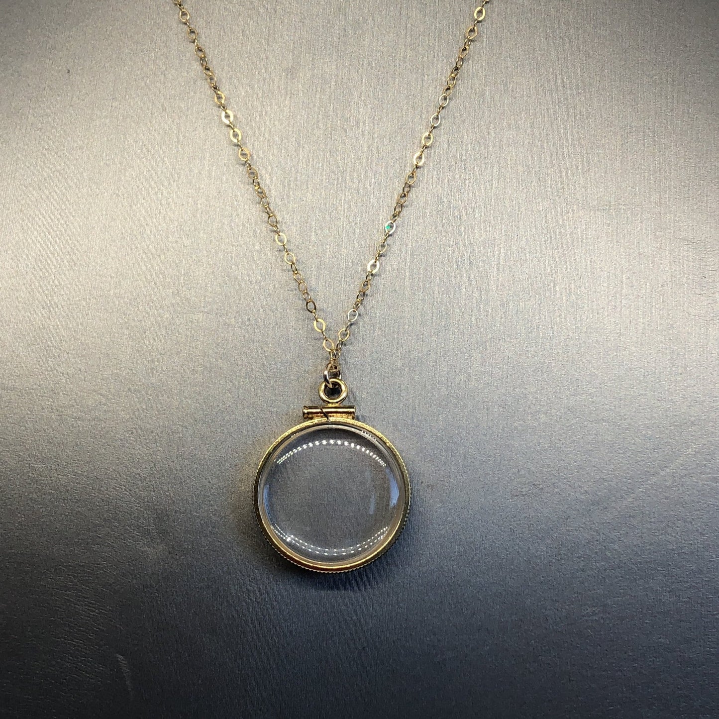 Empty Customizable  20mm Handmade 14k Gold Filled Shaker Locket Necklace w/ Free Screwdriver Waiting For Your Little Treasures, Gemstones