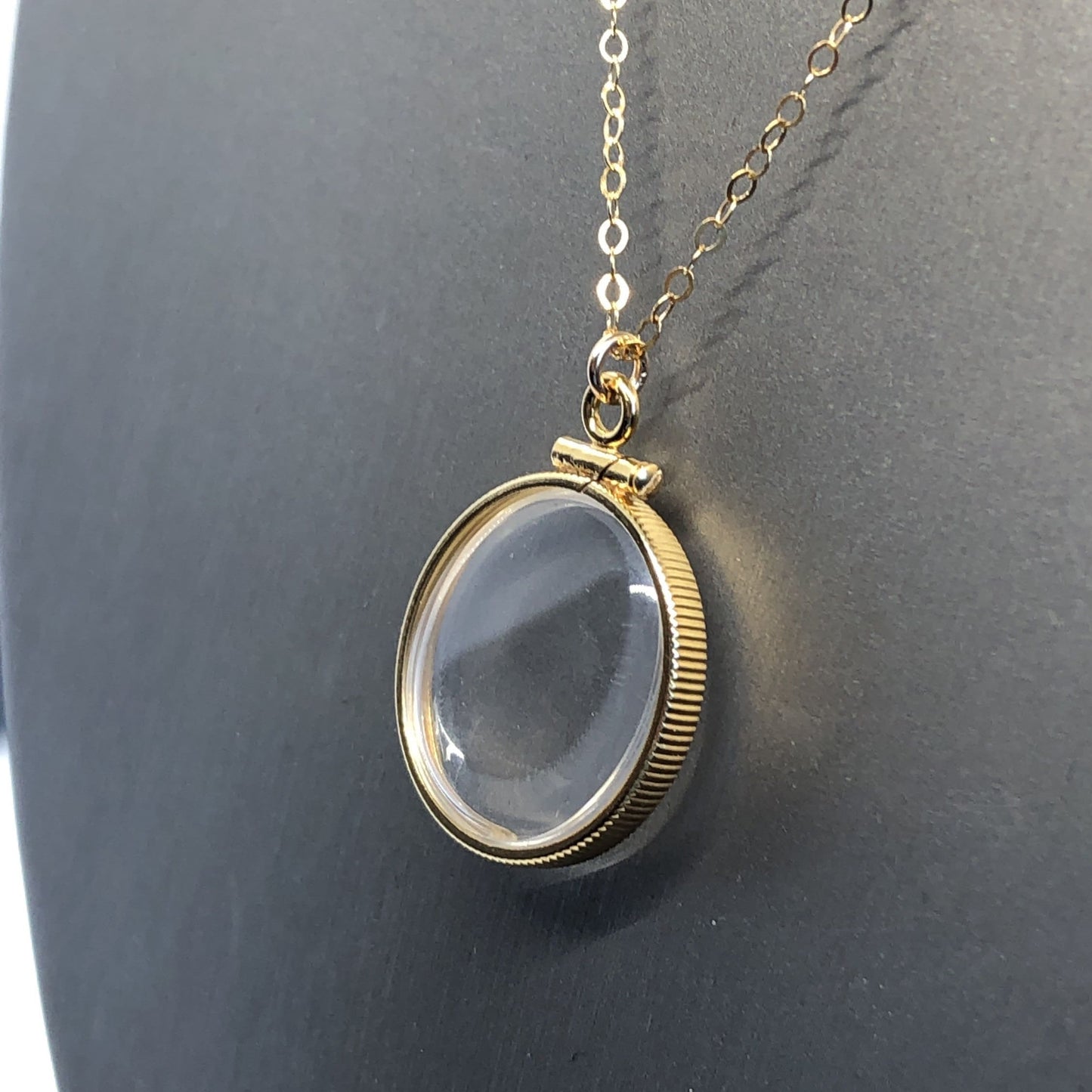 Empty Customizable  20mm Handmade 14k Gold Filled Shaker Locket Necklace w/ Free Screwdriver Waiting For Your Little Treasures, Gemstones