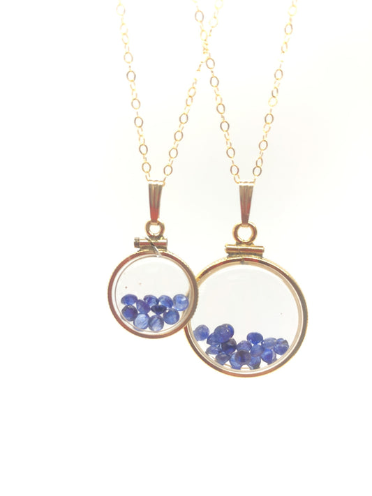 Vintage Sapphire shaker Locket 12k gold filled, 50 year old New Stock,  20mm or 15 mm September Birthstone, Mother's Day