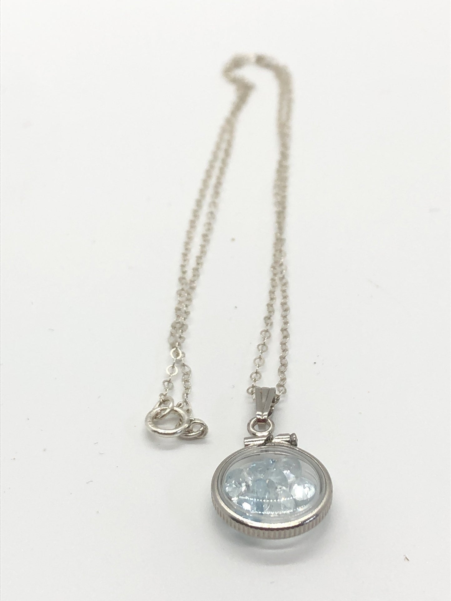 Handmade 1.1 TCW Aquamarine Shaker Locket 14k gold filled or sterling silver with March Birthstone