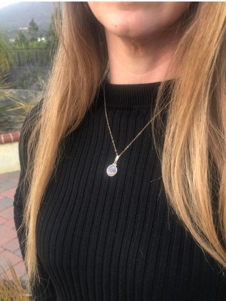 Handmade 1.1 TCW Aquamarine Shaker Locket 14k gold filled or sterling silver with March Birthstone