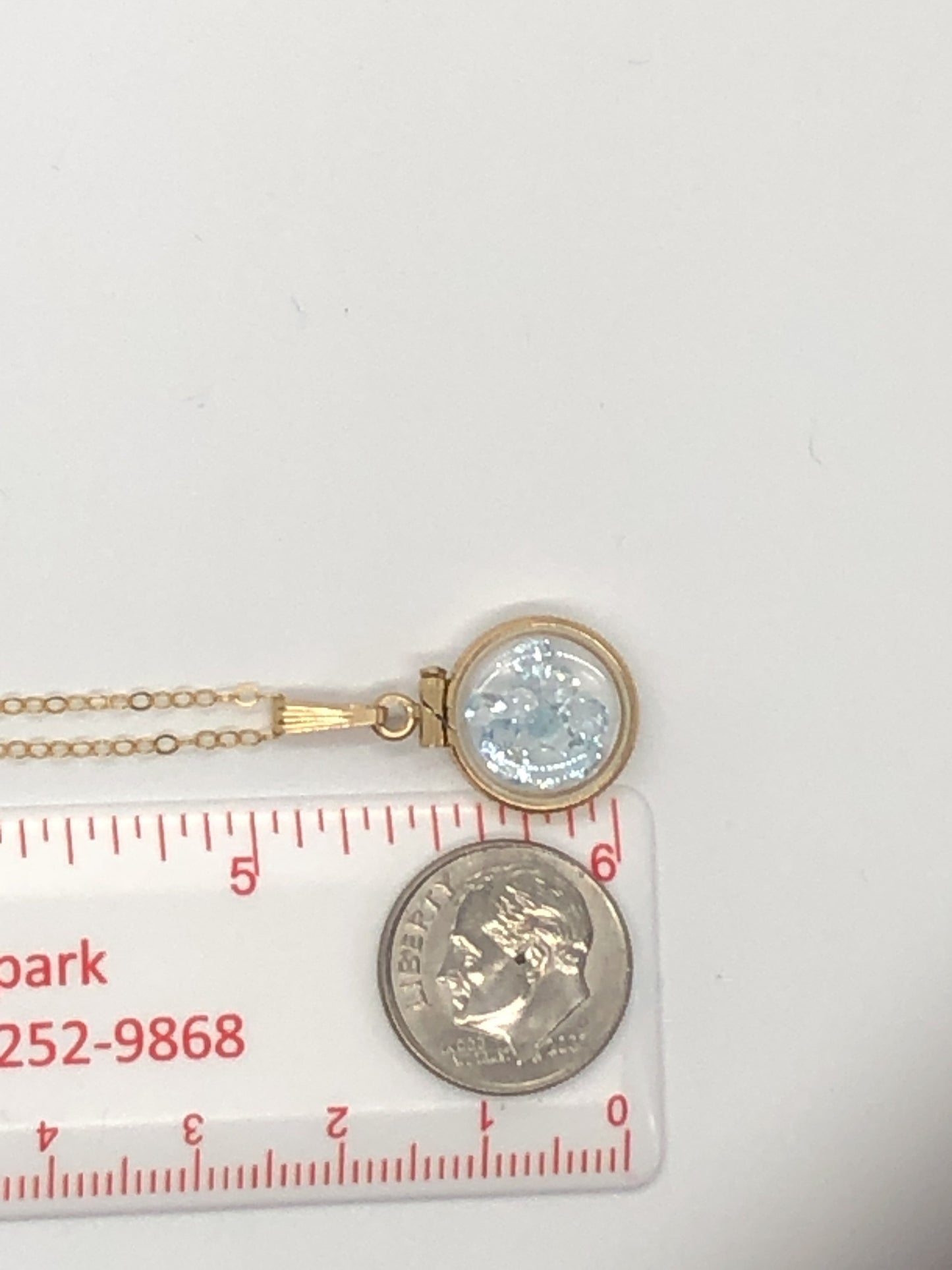 Handmade 1.1 TCW Aquamarine Shaker Locket 14k gold filled or sterling silver with March Birthstone