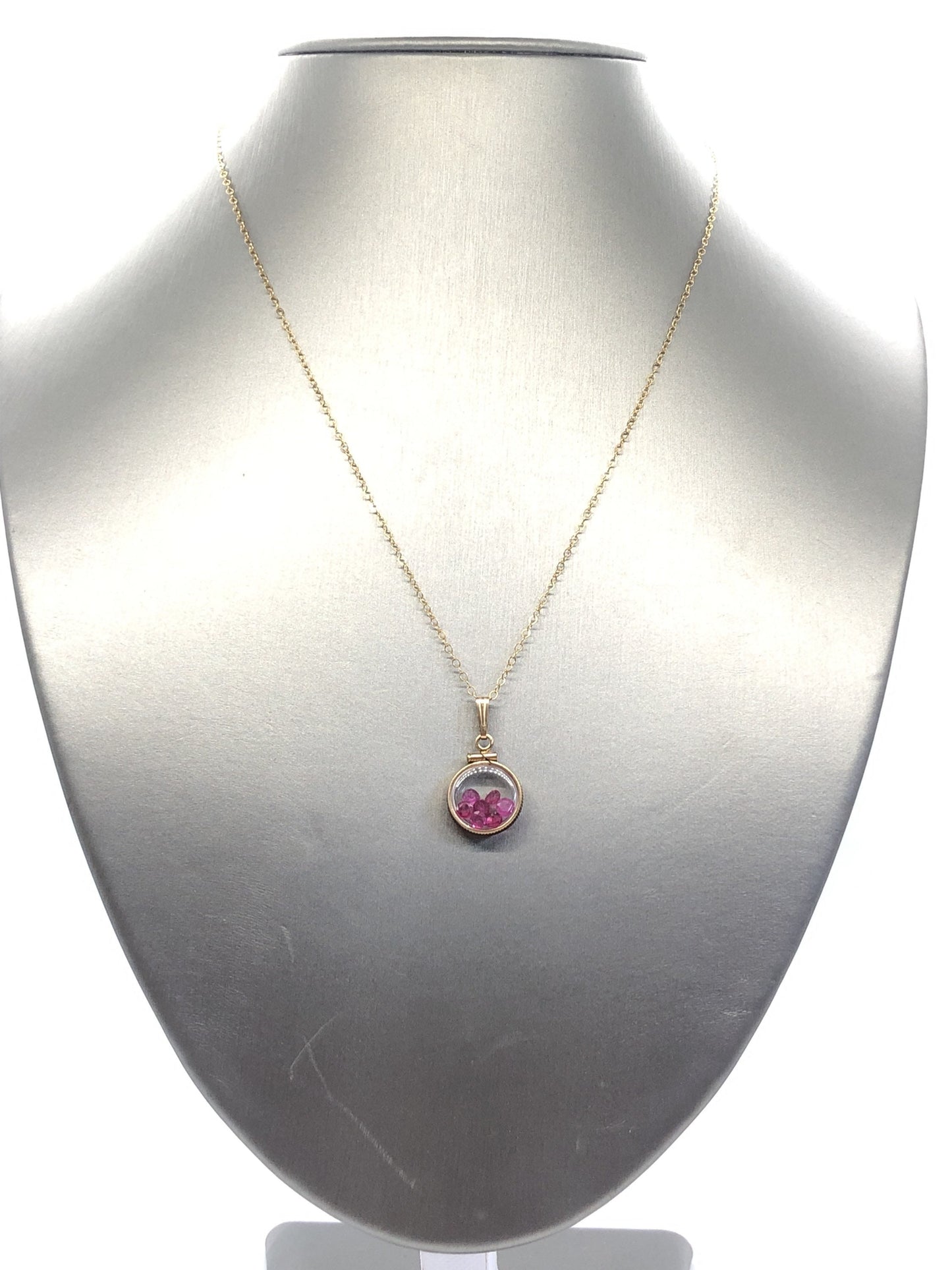 Handmade Ruby Shaker Locket 14k gold filled or silver silver with beautiful July Birthstone, 1.26 TCW