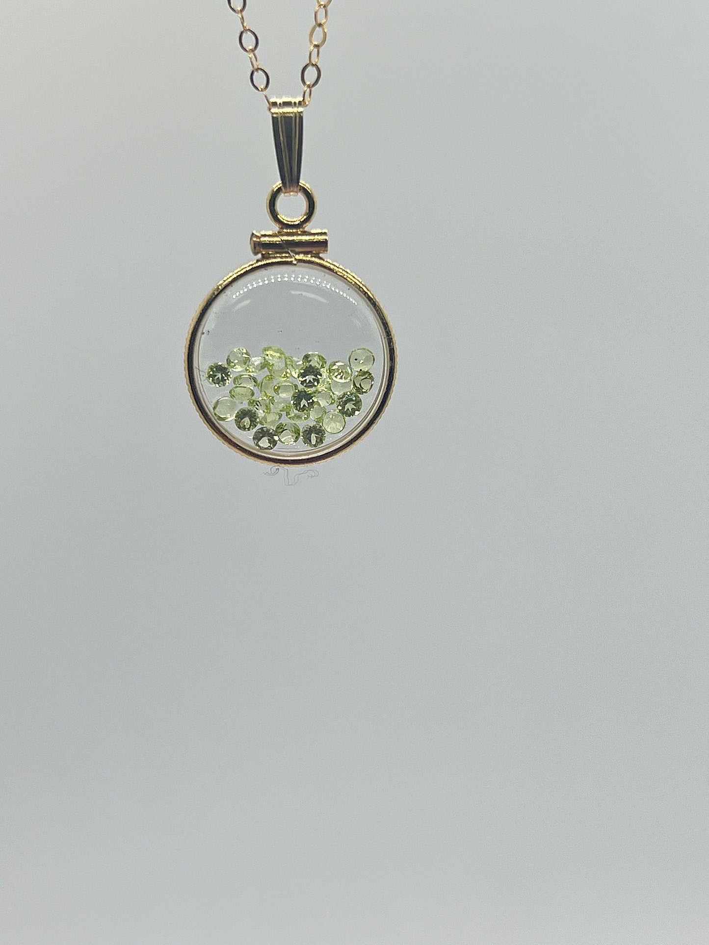 Solid 14k gold Empty 16.5mm  Handmade shaker Locket w/ FREE  small  SCREW DRIVER waiting for your little treasures, with chain