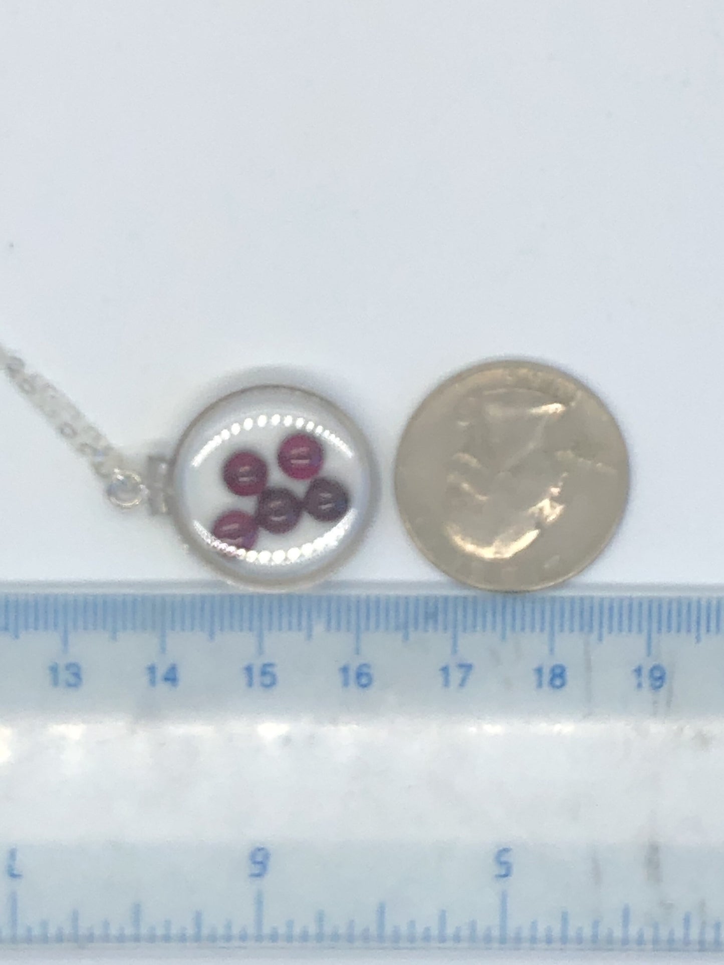 Handmade Garnet /Sterling Silver shaker locket w/ 3.98 CTW of beautiful gems, January birthstone Customize one for your Mother's Day, ask me