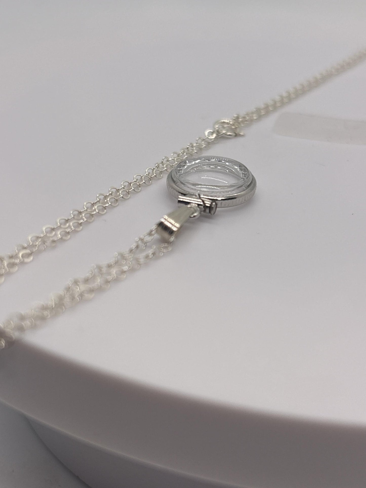 Empty, 12.5 mm Handmade sterling silver diamond edge shaker locket, FREE Screwdriver, waiting for your small treasures.