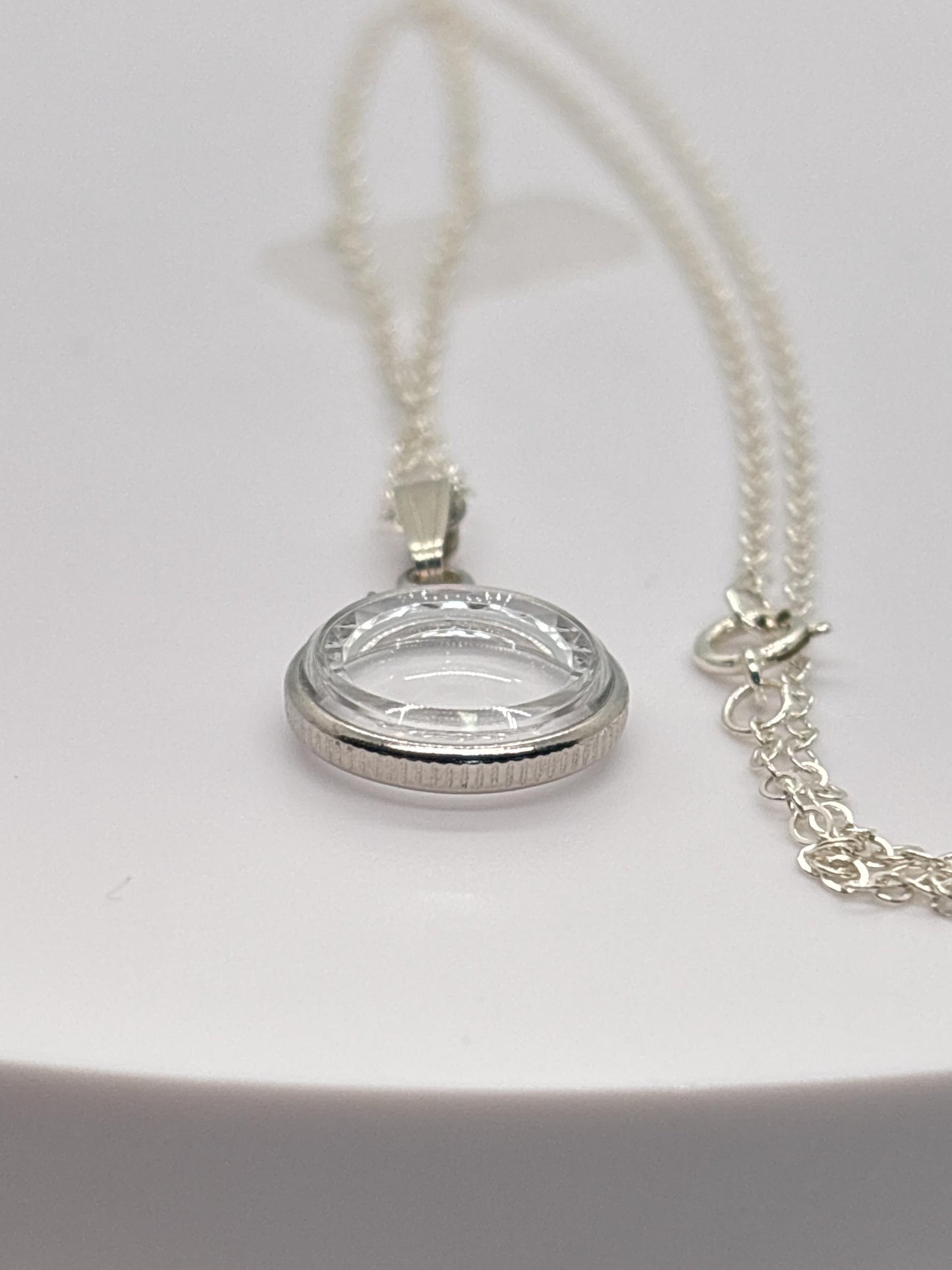 Empty, 12.5 mm Handmade sterling silver diamond edge shaker locket, FREE Screwdriver, waiting for your small treasures.