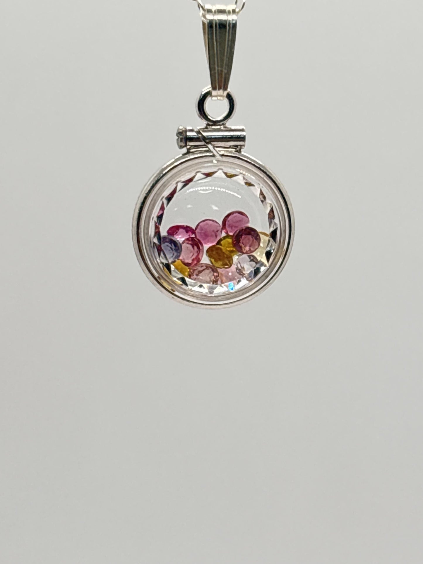 Empty, 12.5 mm Handmade sterling silver diamond edge shaker locket, FREE Screwdriver, waiting for your small treasures.