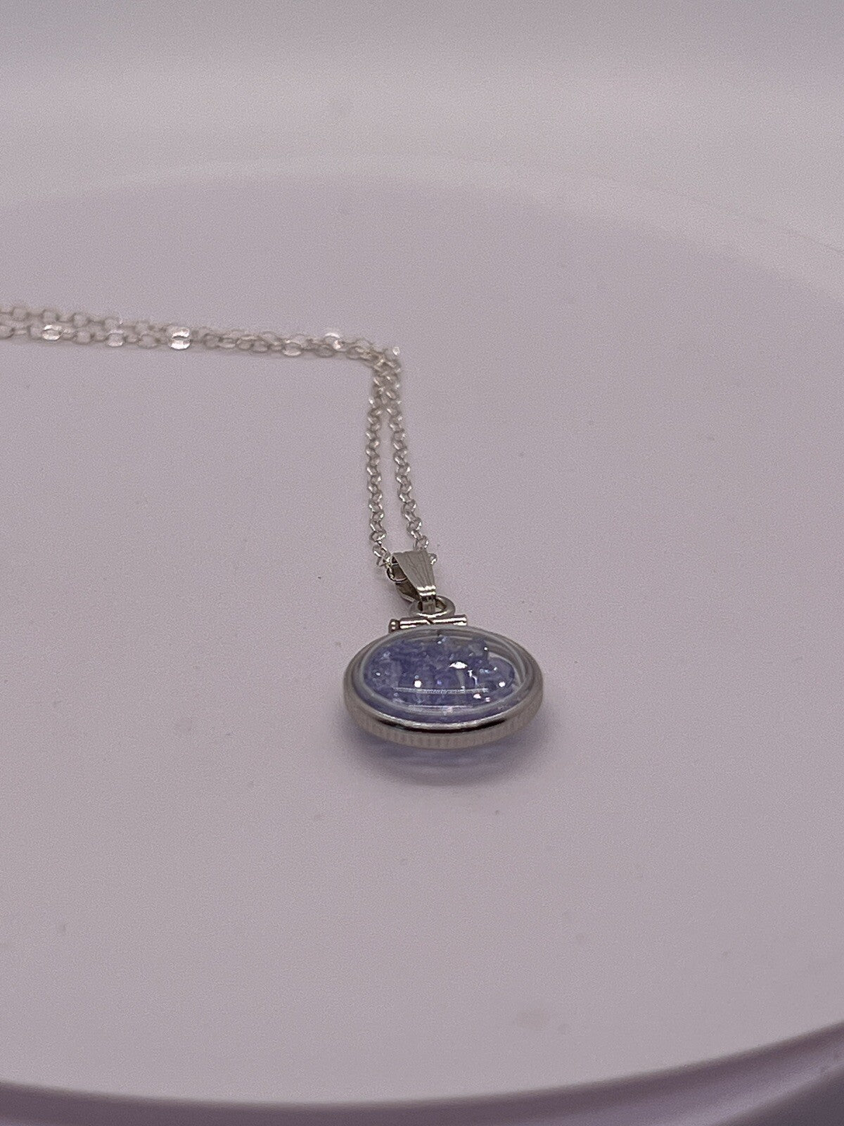 Diminutive Tanzanite  Citrine Shaker Locket Lucite, December Birthstone, I.6 TCW