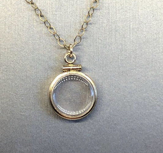 Empty Shaker locket 12.5mn , 14k gold filled  with chain, free tool