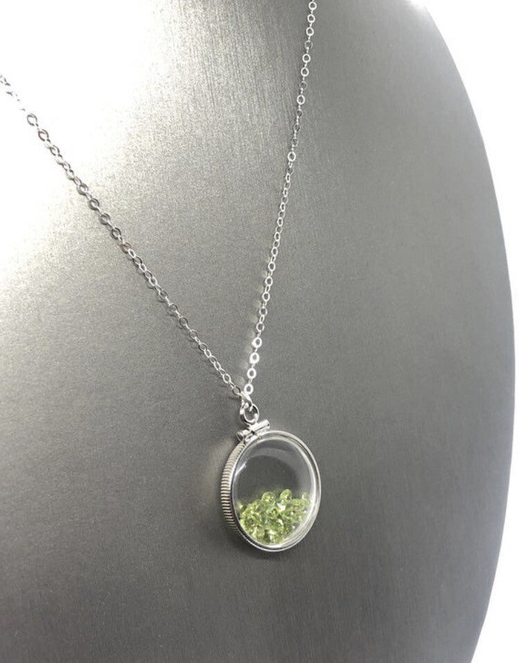 Mother’s Day gem shaker lockets: Topaz, Peridot, Tourmaline, You build option