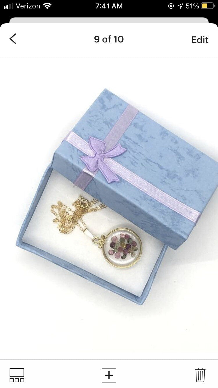 Mother’s Day gem shaker lockets: Topaz, Peridot, Tourmaline, You build option