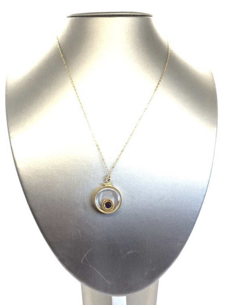 Handmade 14k gold filled 9 mm bullet shaker locket, with .4 CT floating amet