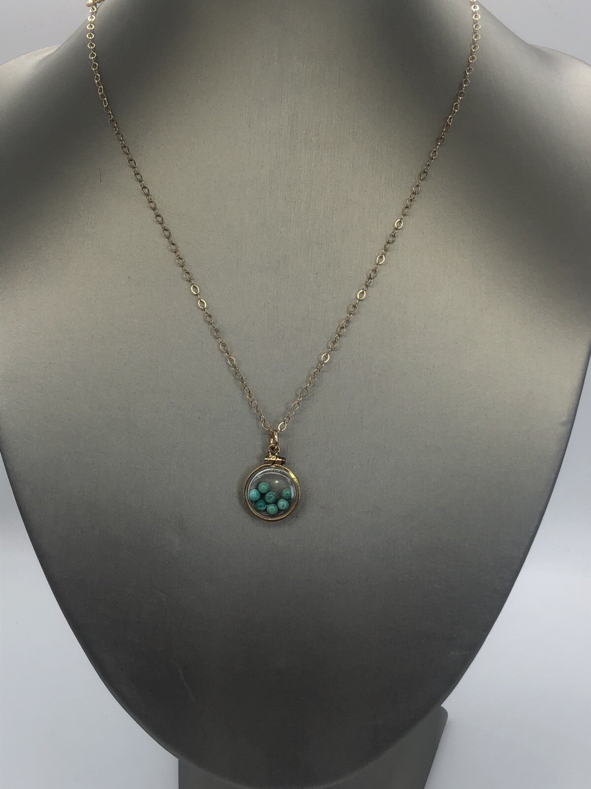 Vintage 12k gold filled Shaker Locket with  Beautiful Turquoise Cabochons