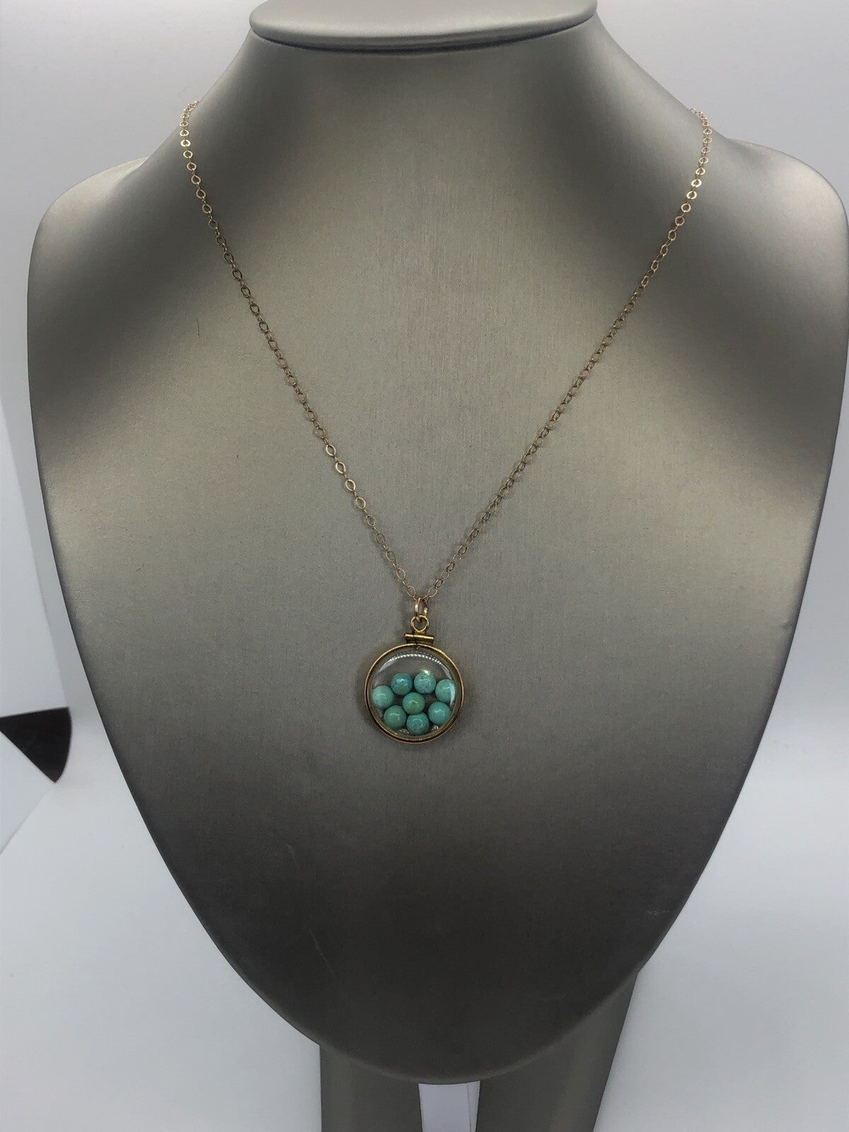 Vintage 12k gold filled Shaker Locket with  Beautiful Turquoise Cabochons