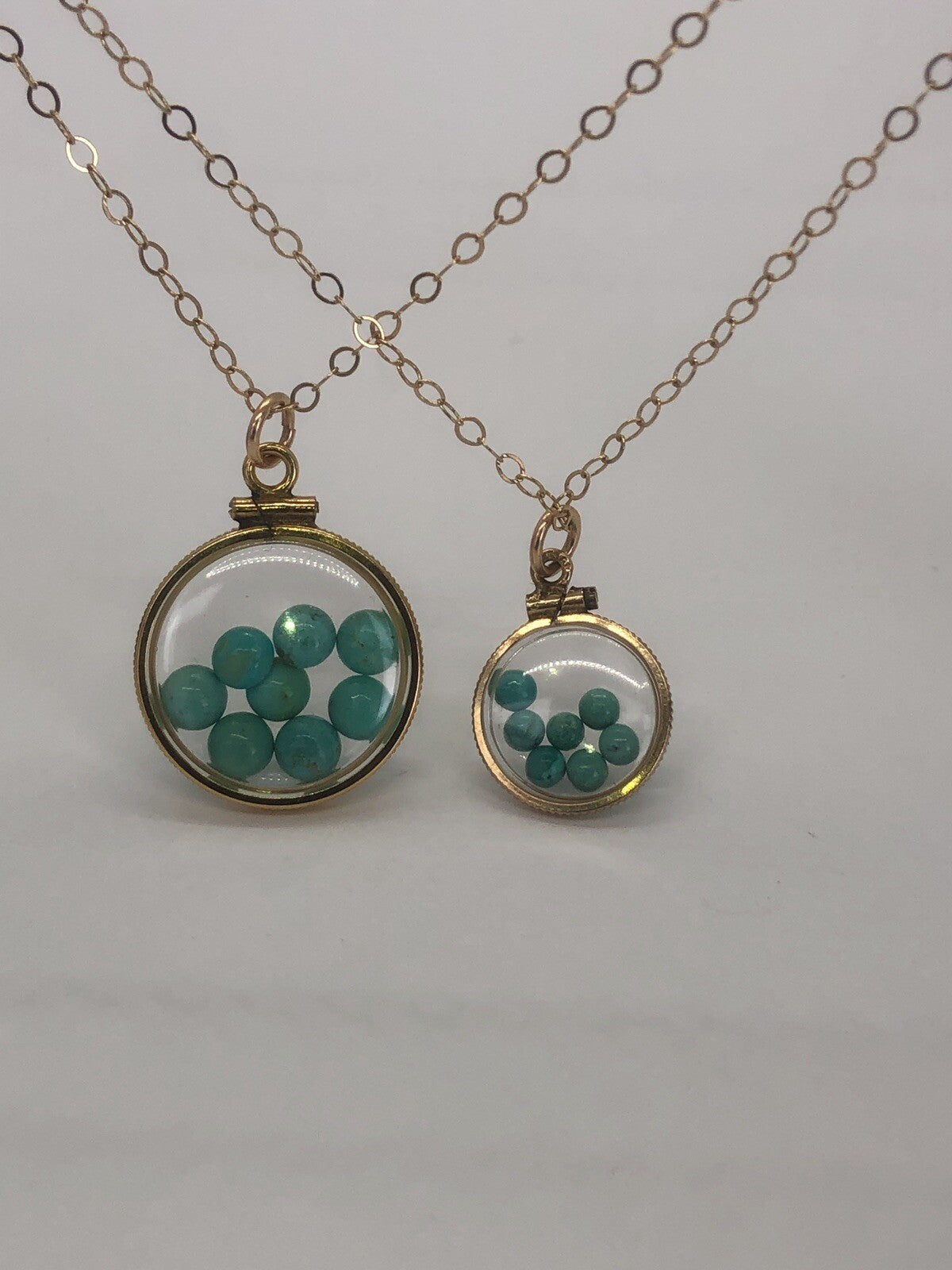 Vintage 12k gold filled Shaker Locket with  Beautiful Turquoise Cabochons