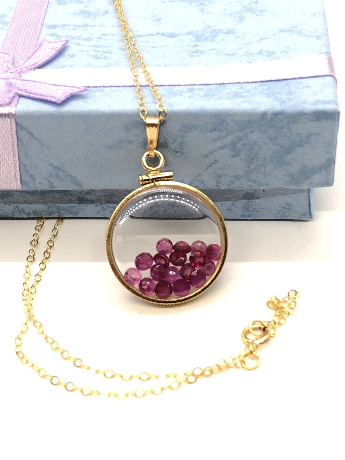 Handmade Ruby Shaker Locket 14k GF or Sterling Silver, Custom Mother’s Day