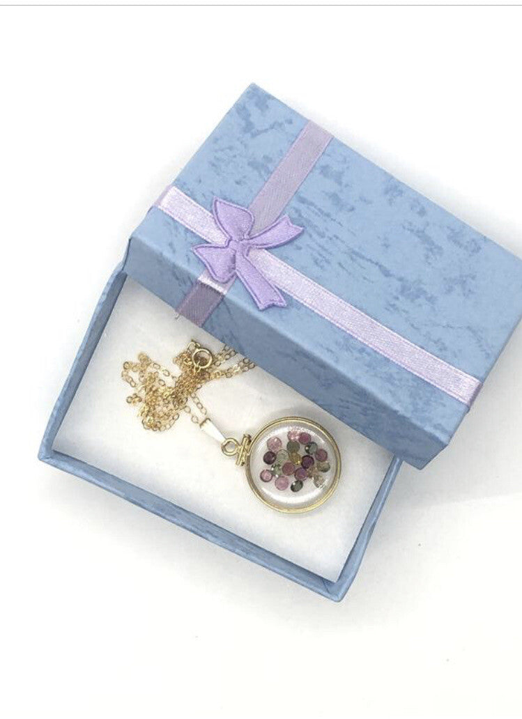 Handmade Tourmaline Shaker Locket 14k GF or Sterling Silver, Custom Mother’s Day