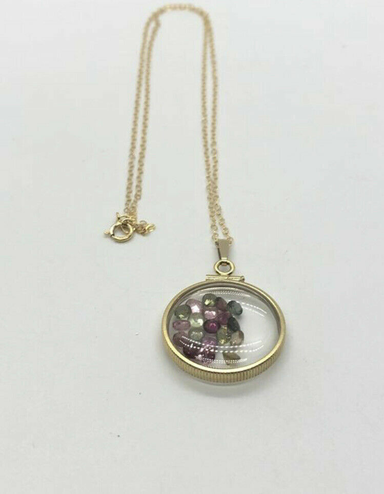 Handmade Tourmaline Shaker Locket 14k GF or Sterling Silver, Custom Mother’s Day