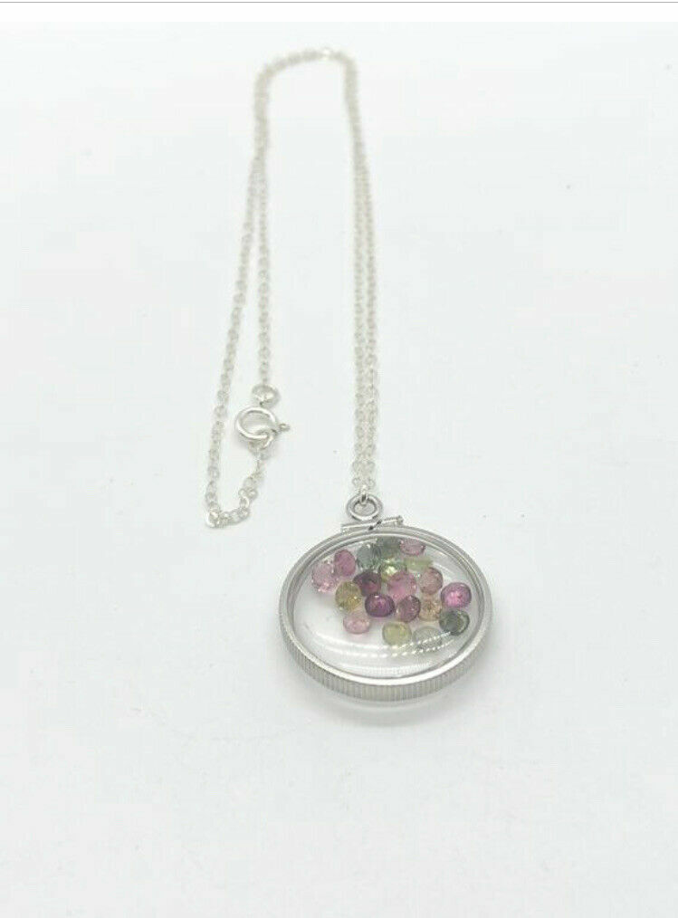 Handmade Tourmaline Shaker Locket 14k GF or Sterling Silver, Custom Mother’s Day
