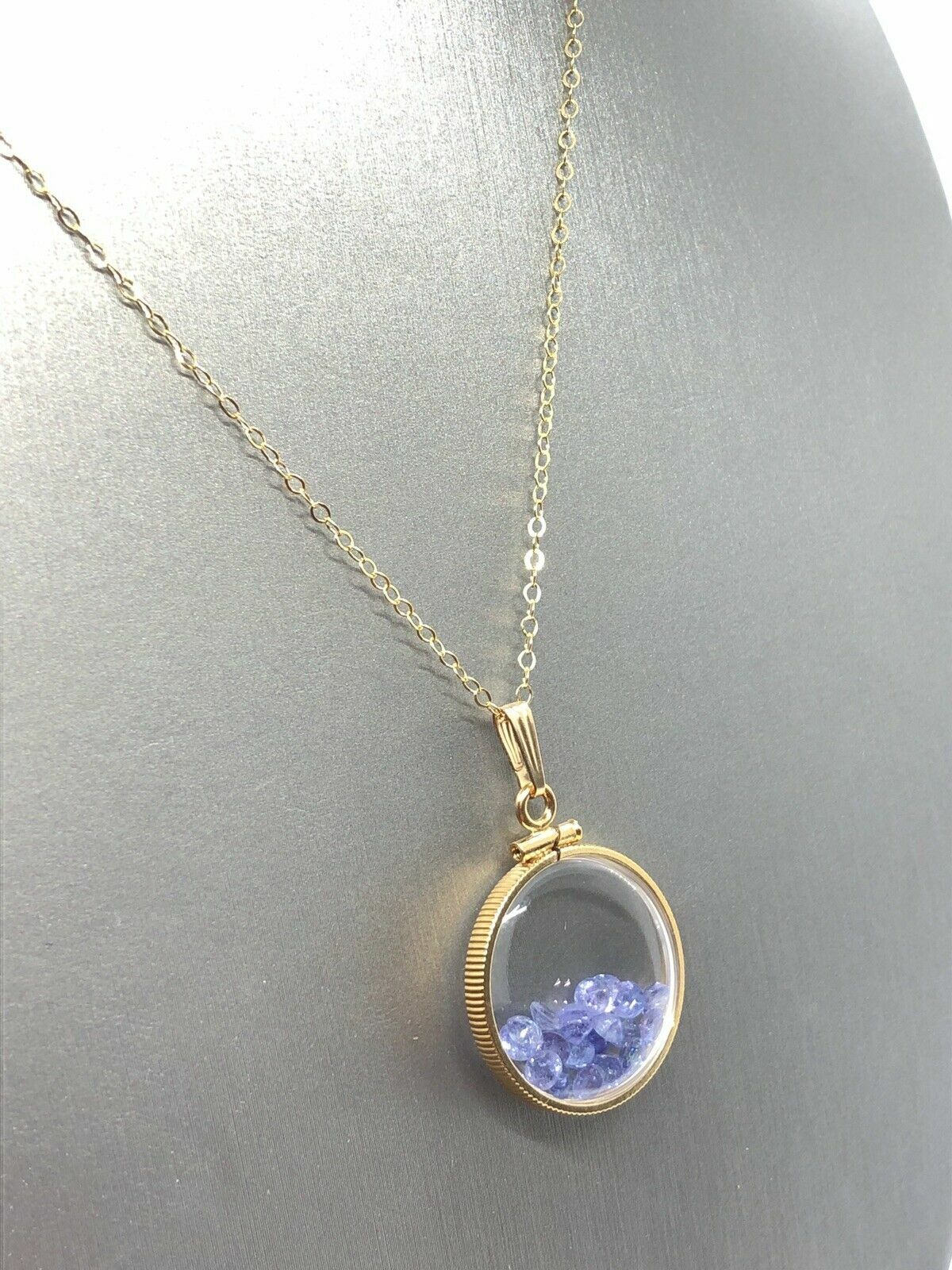 Handmade Tanzanite Shaker Locket 14k GF or Sterling Silver, Custom Mother’s Day